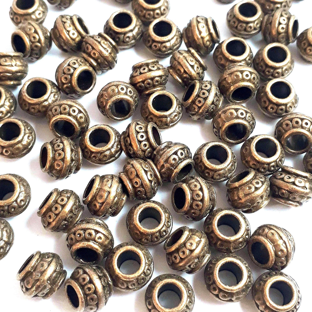 Big Hole Lantern Bicone Antique Bronze 9x7mm - 20pcs