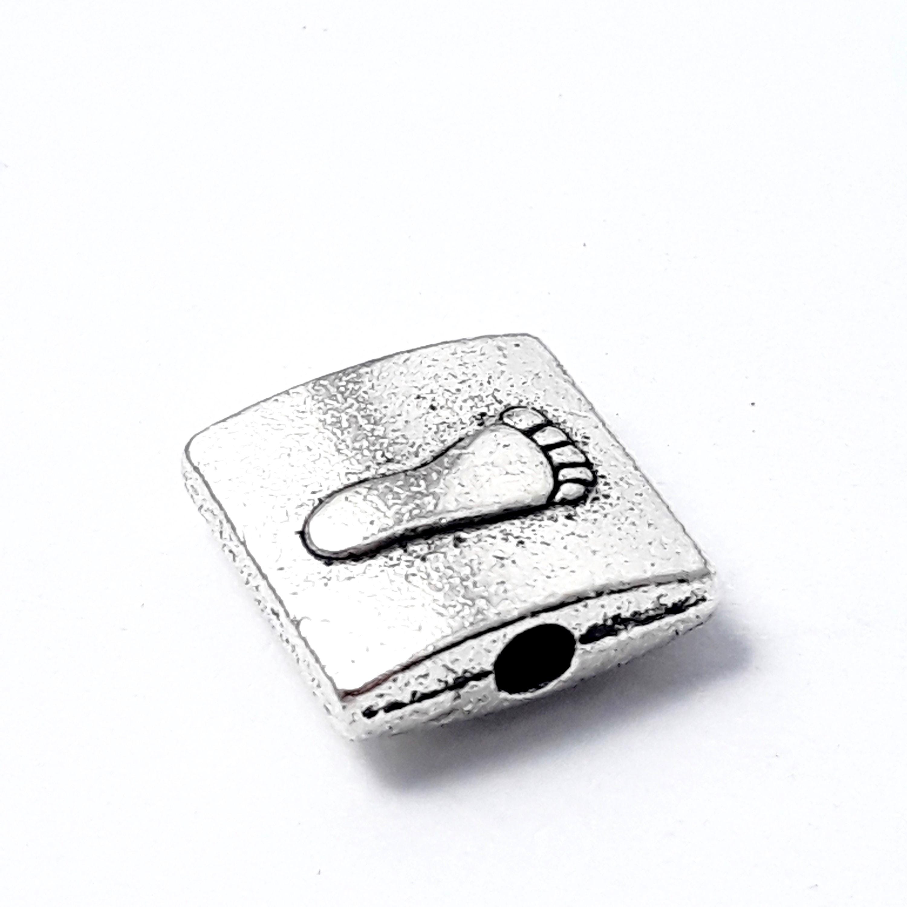 Square Footprint Antique Silver 11x11mm - 10pcs