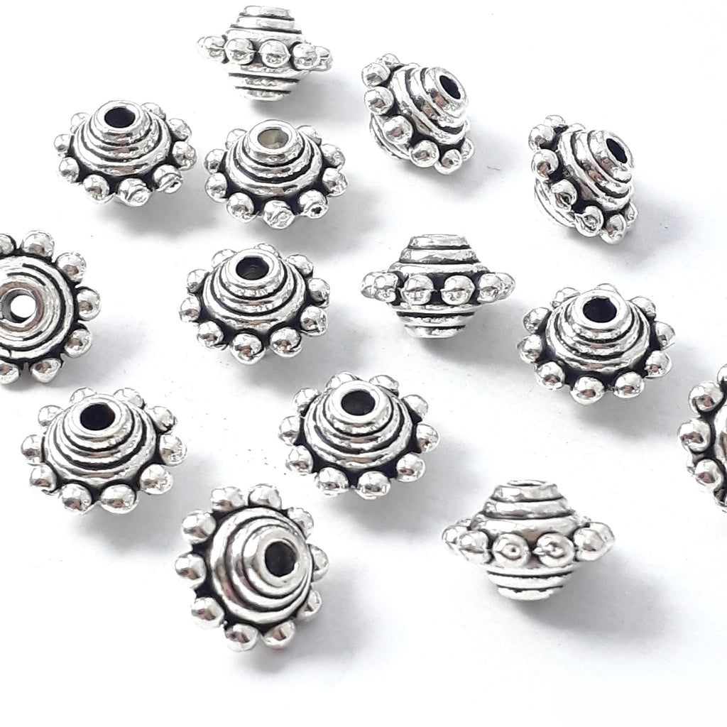 Flying Saucer Antique Silver 10x7mm - 10pcs
