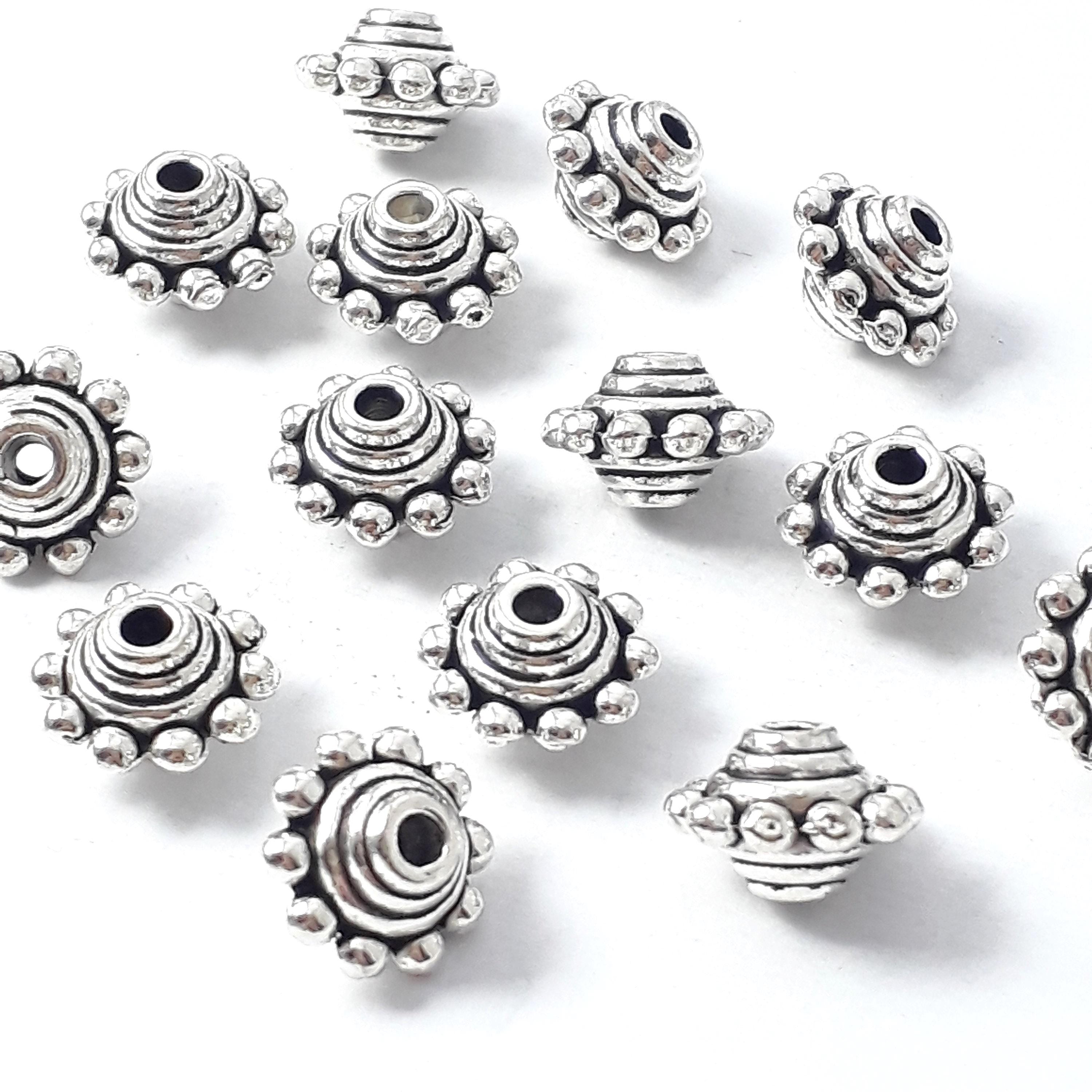Flying Saucer Antique Silver 10x7mm - 10pcs