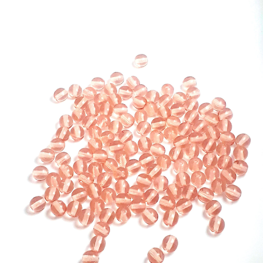 Transparent Pink Czech Glass Round 4mm - 60pcs