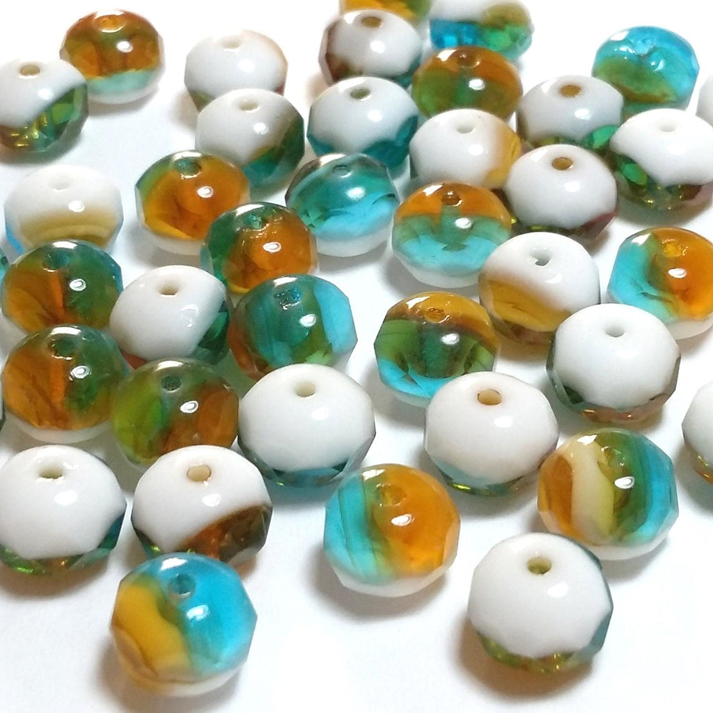 Multicolour Czech Glass Rondelle 9x6mm - 10pcs