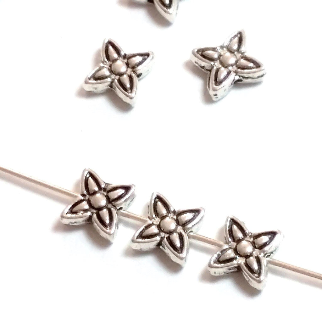 Flower Antique Silver 8mm - 25pcs