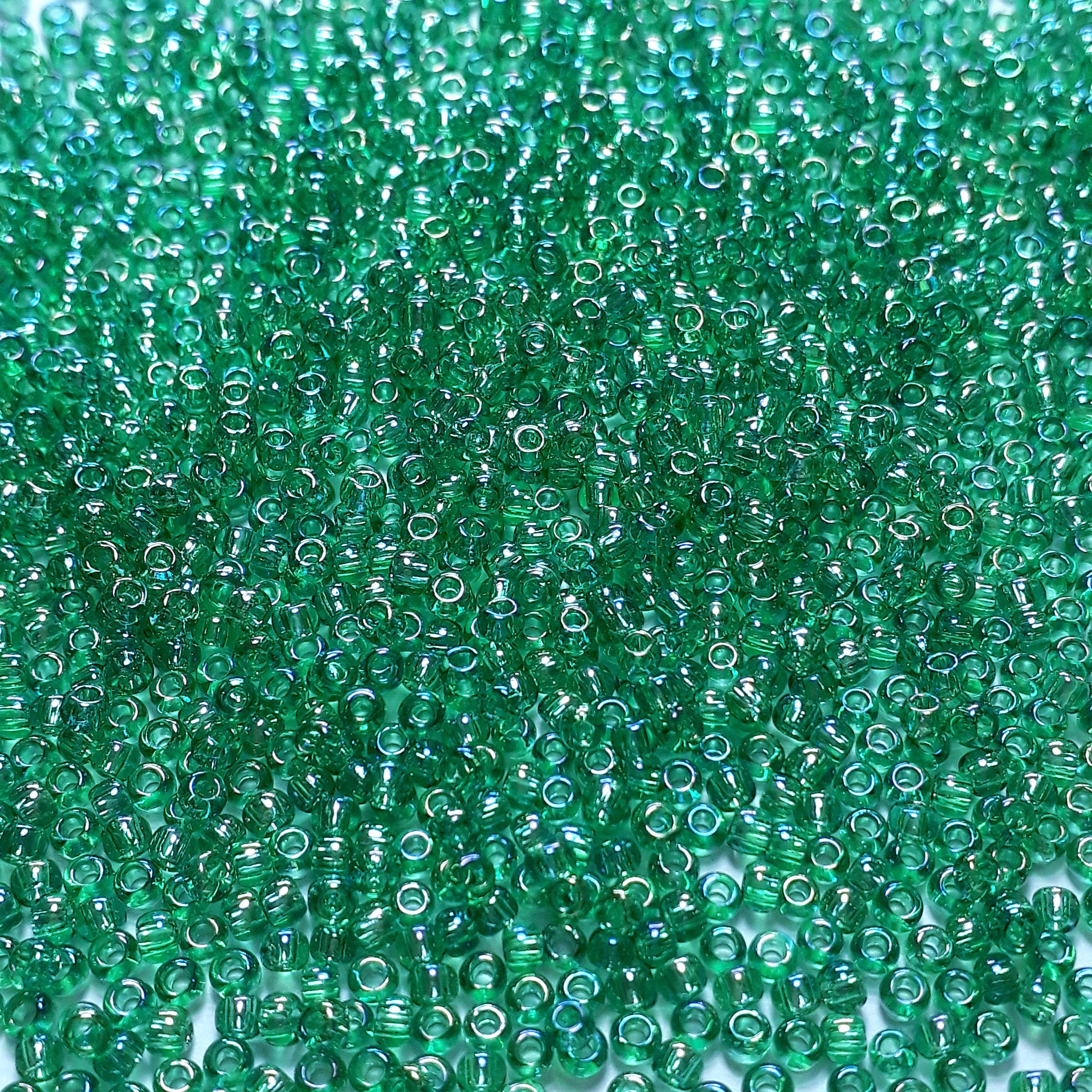 Transparent-Rainbow Dk Peridot TOHO Seed Glass 11/0 - 10g