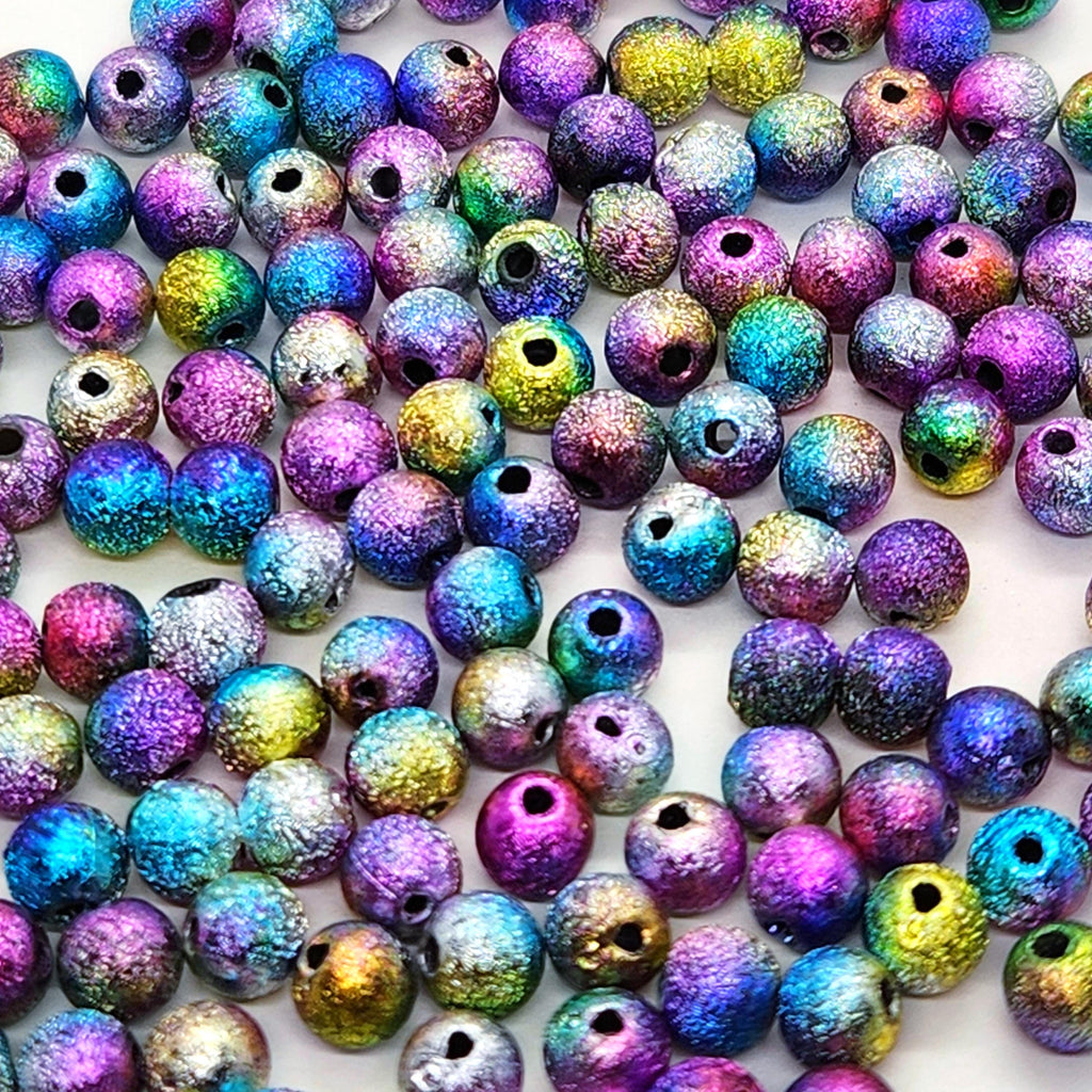 Multicoloured Foil Metallic Acrylic 6mm - 50pcs