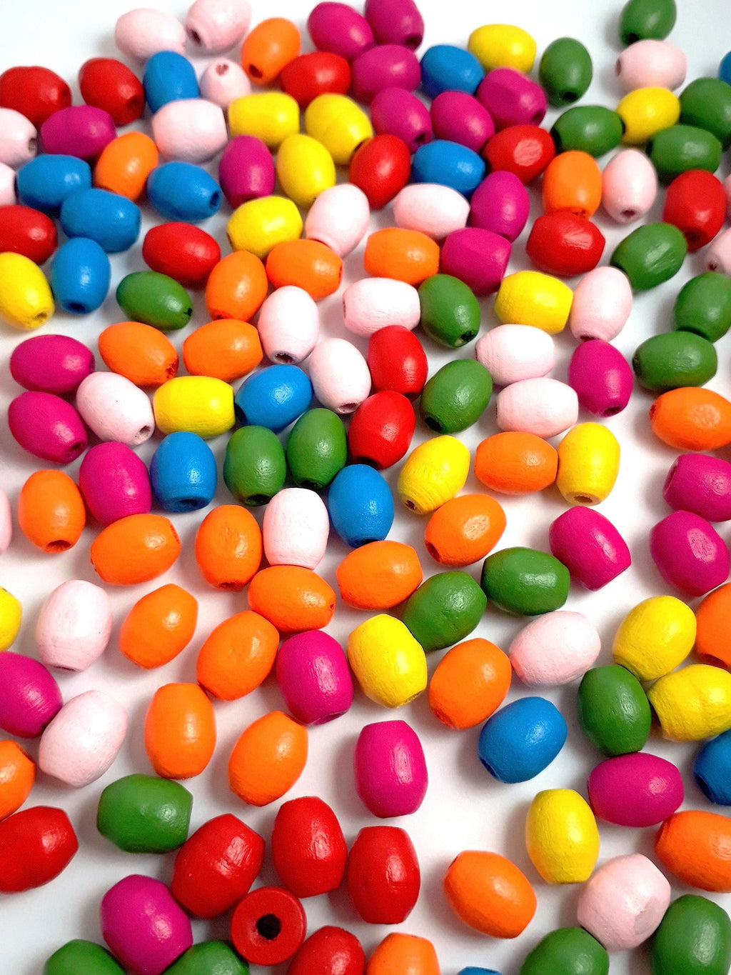 Wooden Oval Mixed Colour 10x8mm - 100pcs