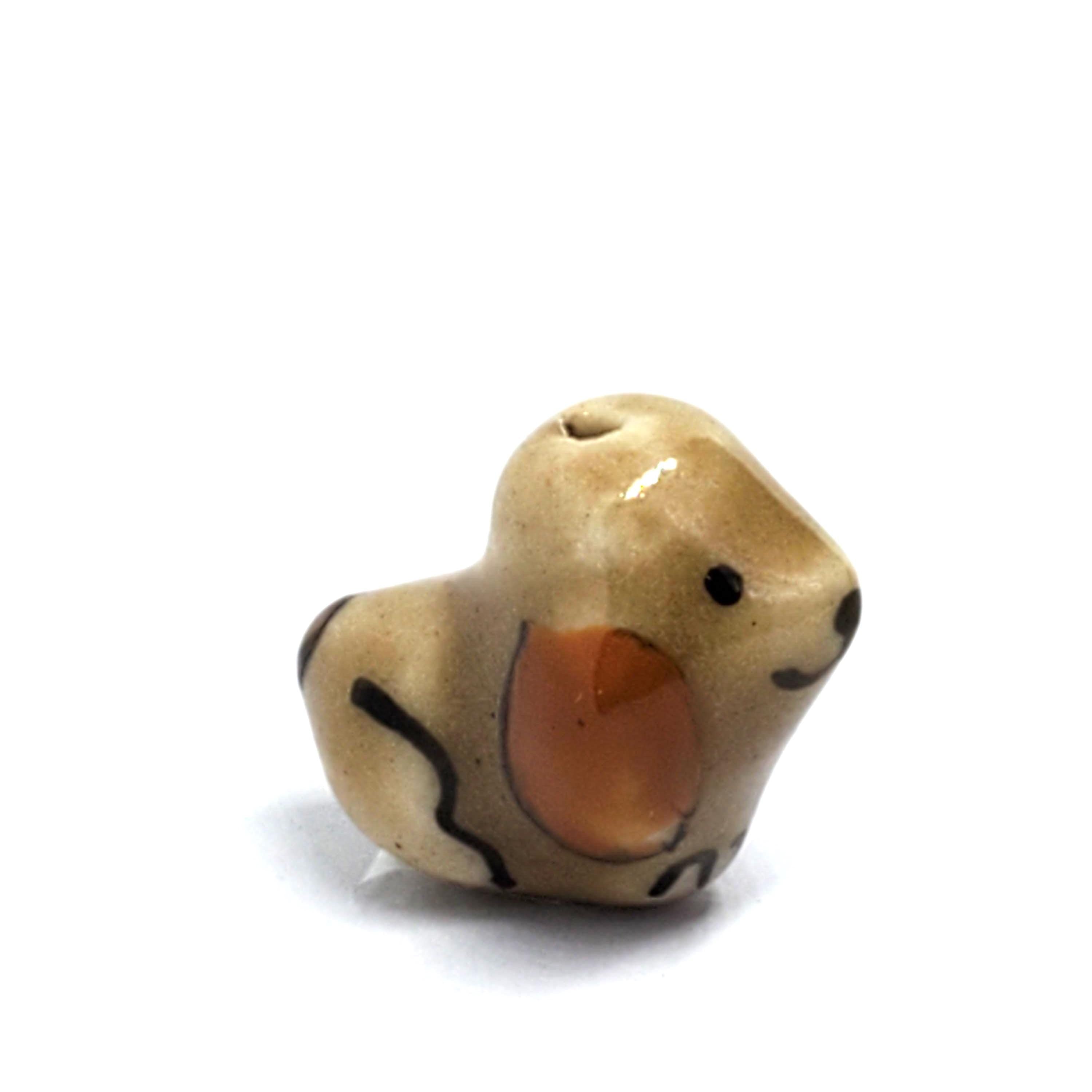Brown Dog Ceramic 18x12mm - 1pc