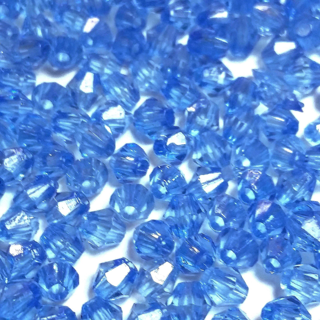 Blue Acrylic Faceted Bicone 4mm 13g