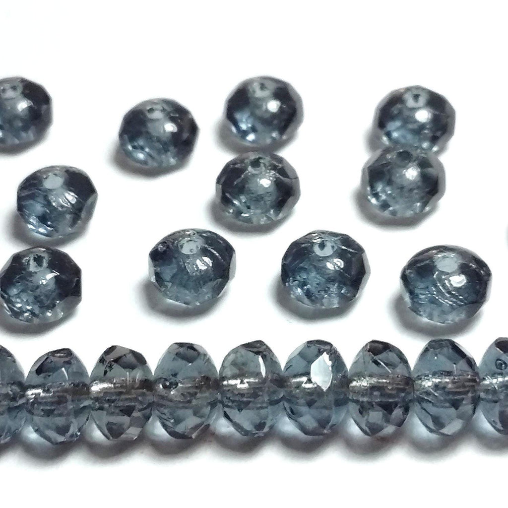 Slate Grey Czech Glass Rondelle 5x3mm - 40pcs