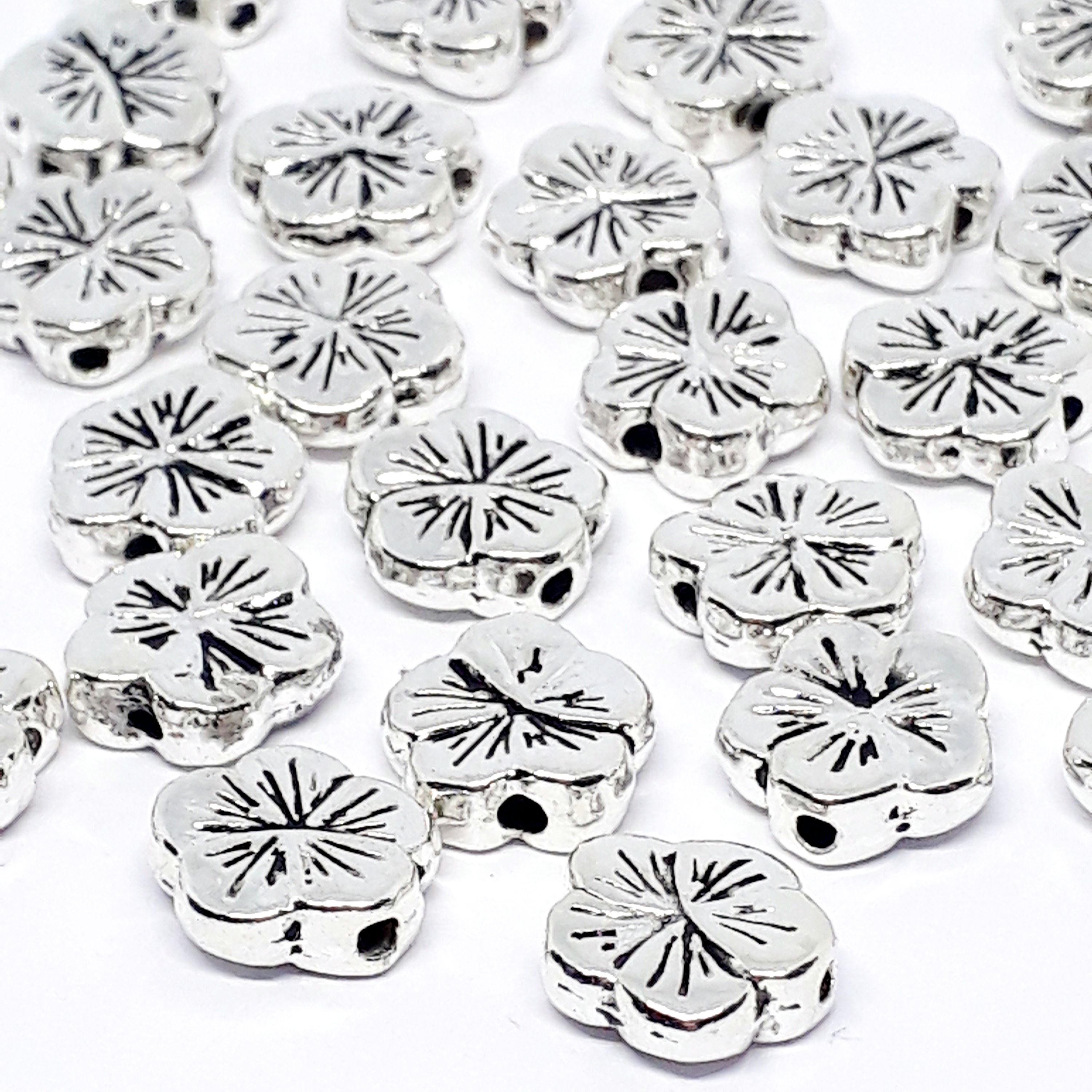 Flower Antique Silver 10mm - 10pcs