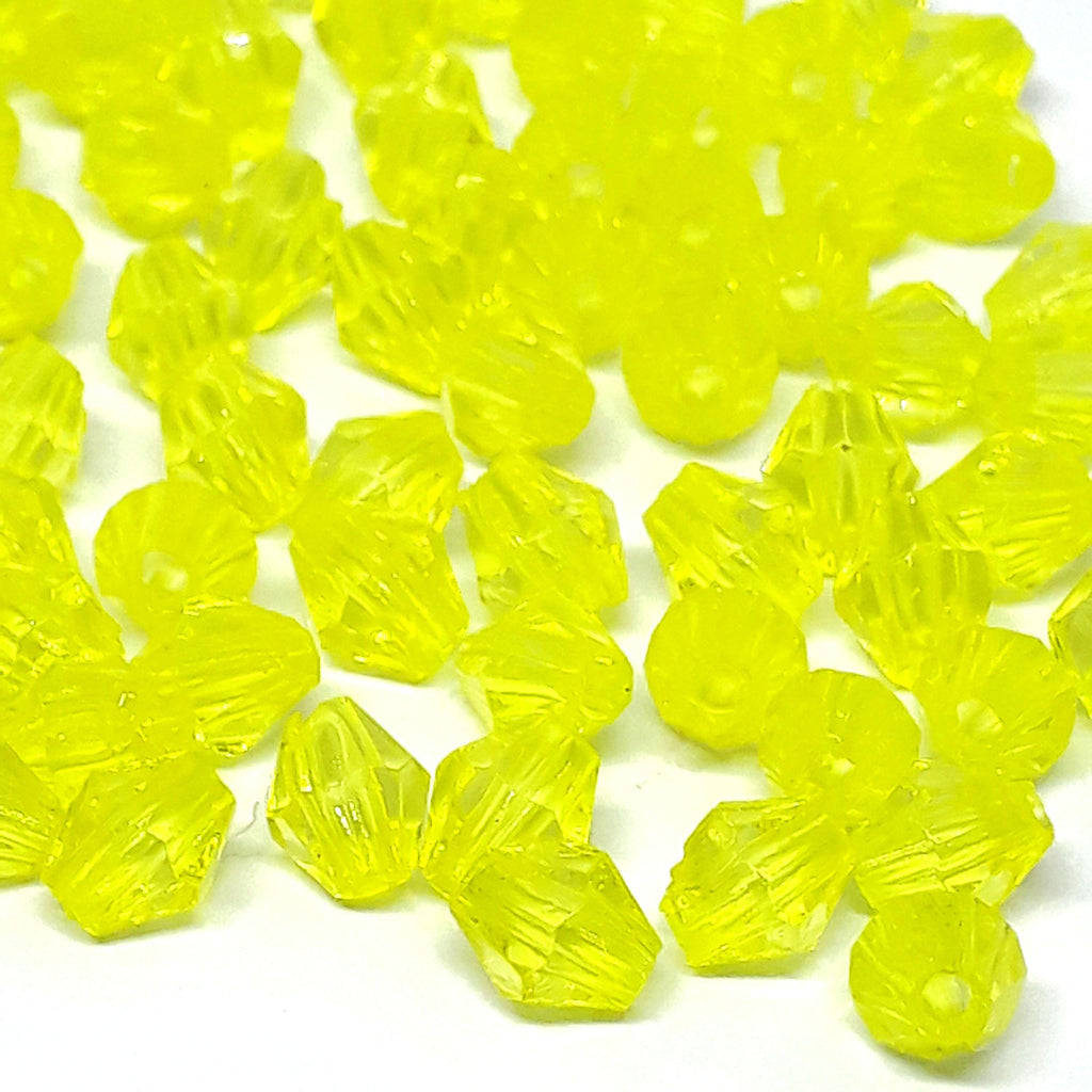 Yellow Acrylic Faceted Bicone 6x5mm 30g