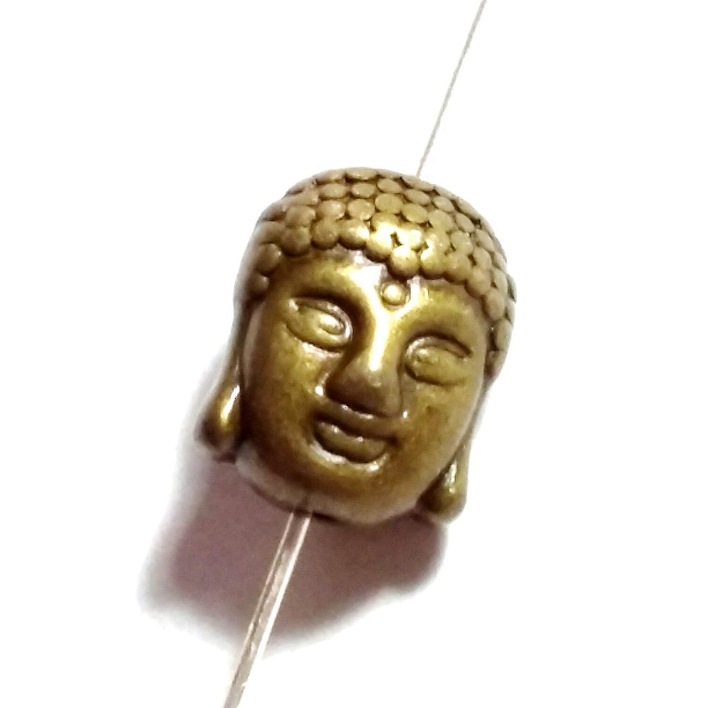 Buddha Head Antique Bronze 11x9mm - 6pcs