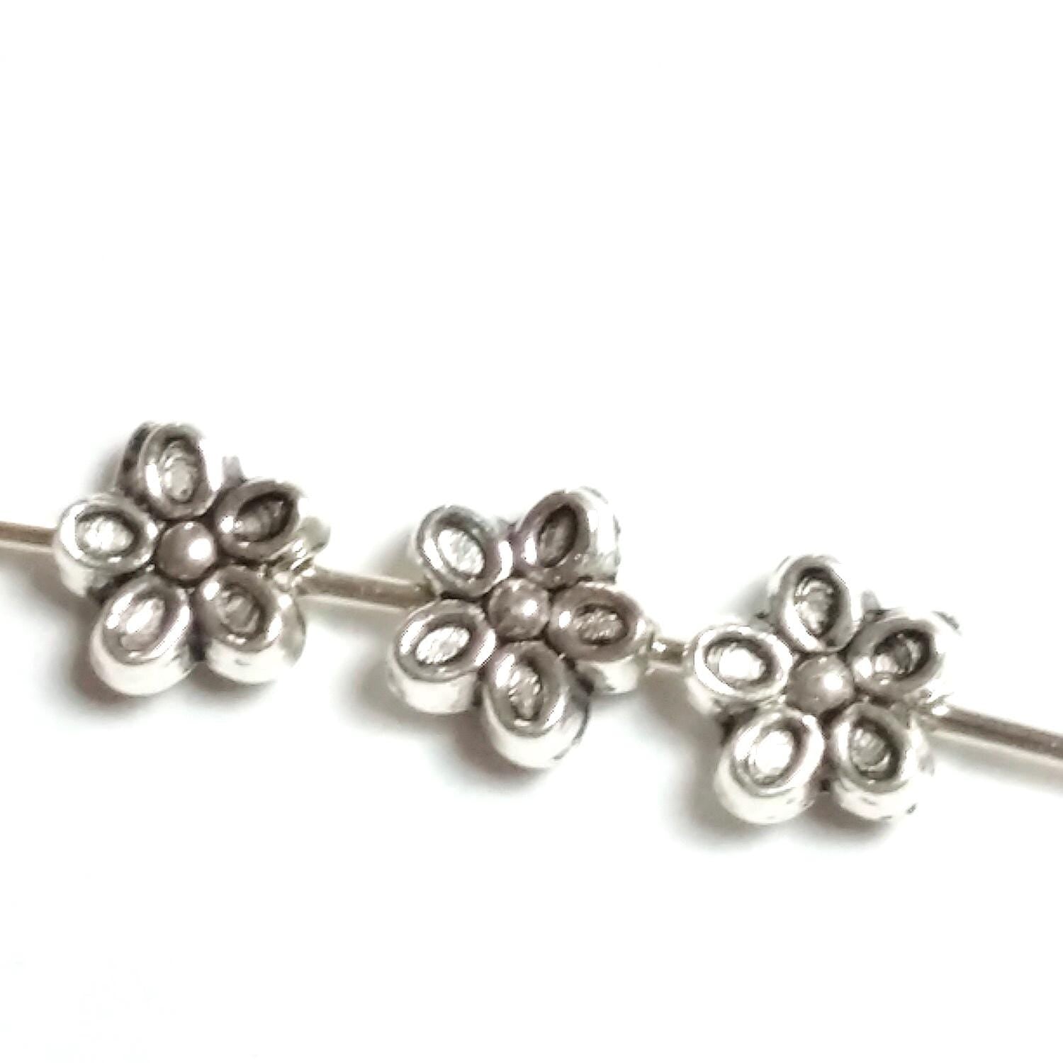 Flowers Antique Silver 7mm - 25pcs