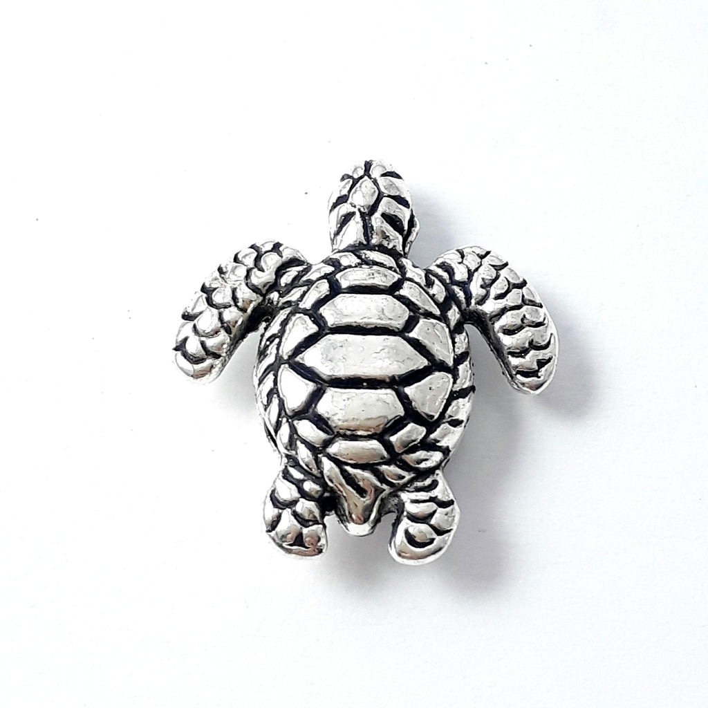 Turtle Antique Silver 18x16mm - 6pcs