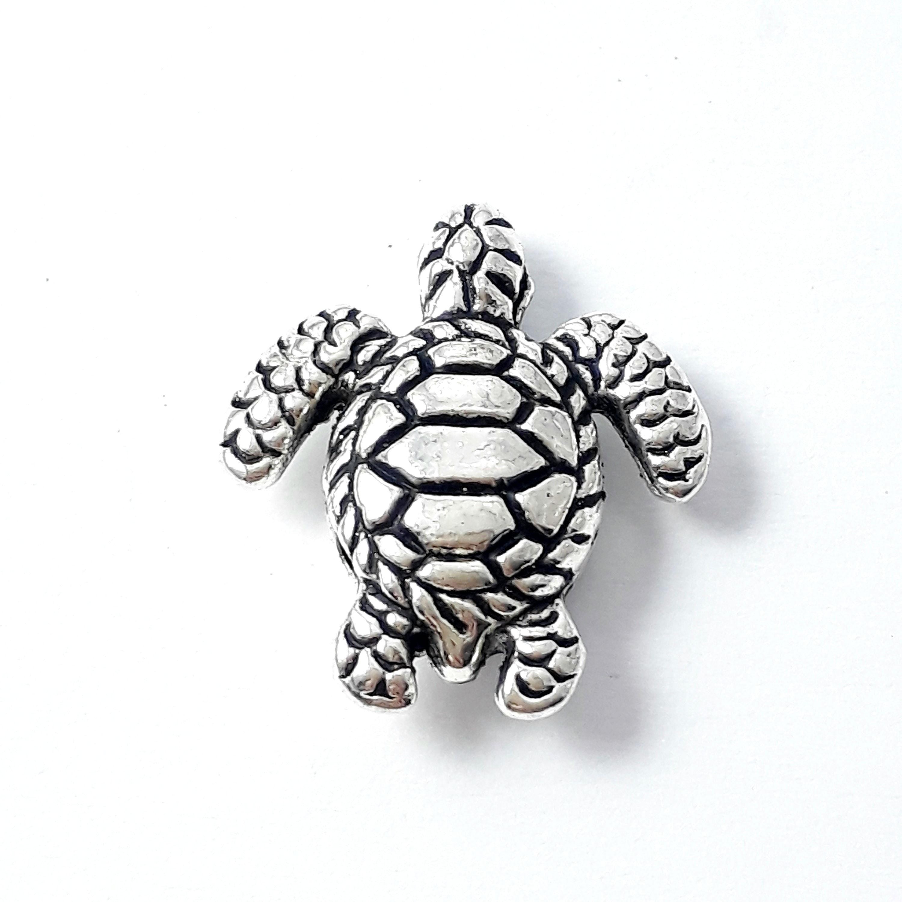 Turtle Antique Silver 18x16mm - 6pcs