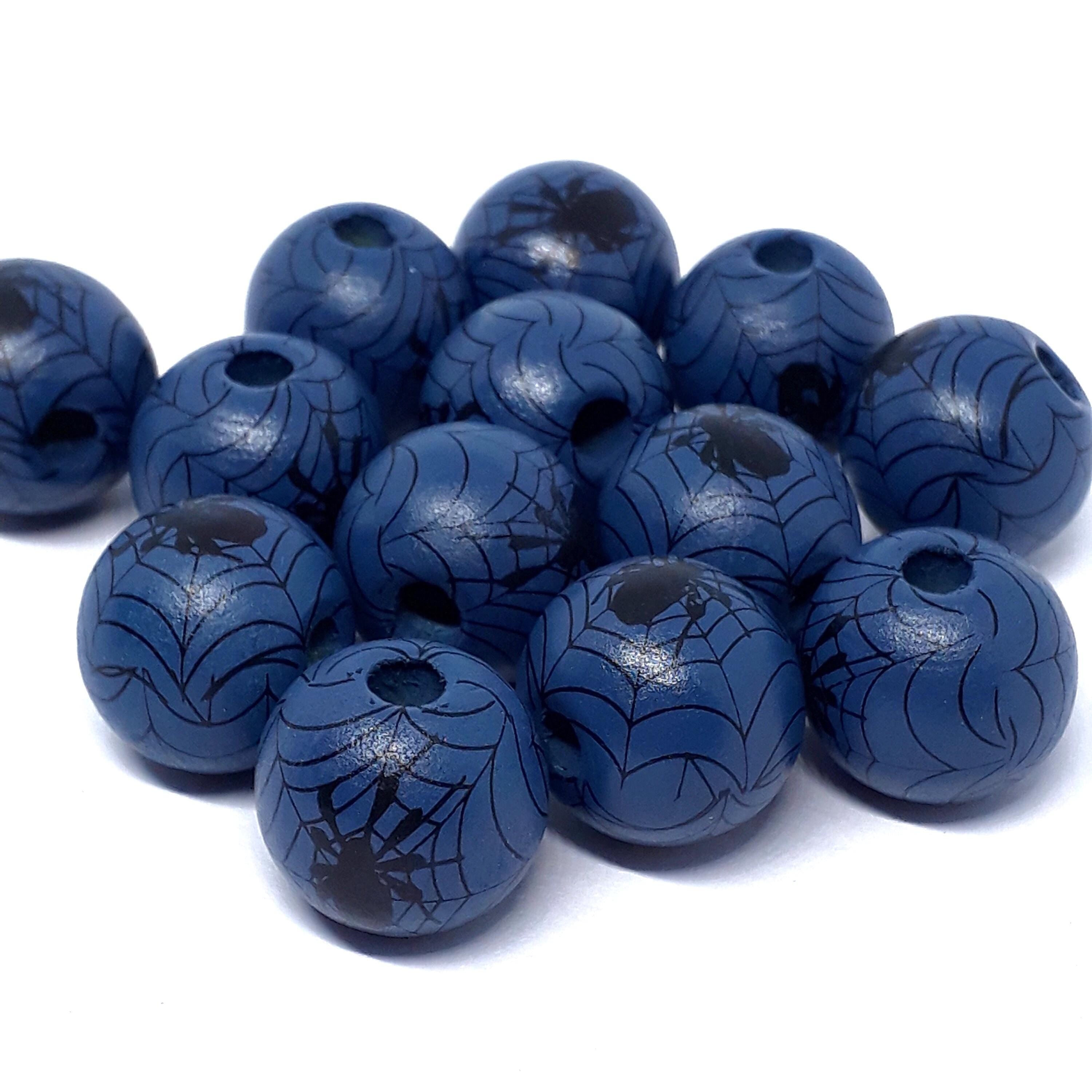 Spider Web Dark Blue Wood 16x15mm - 5pcs