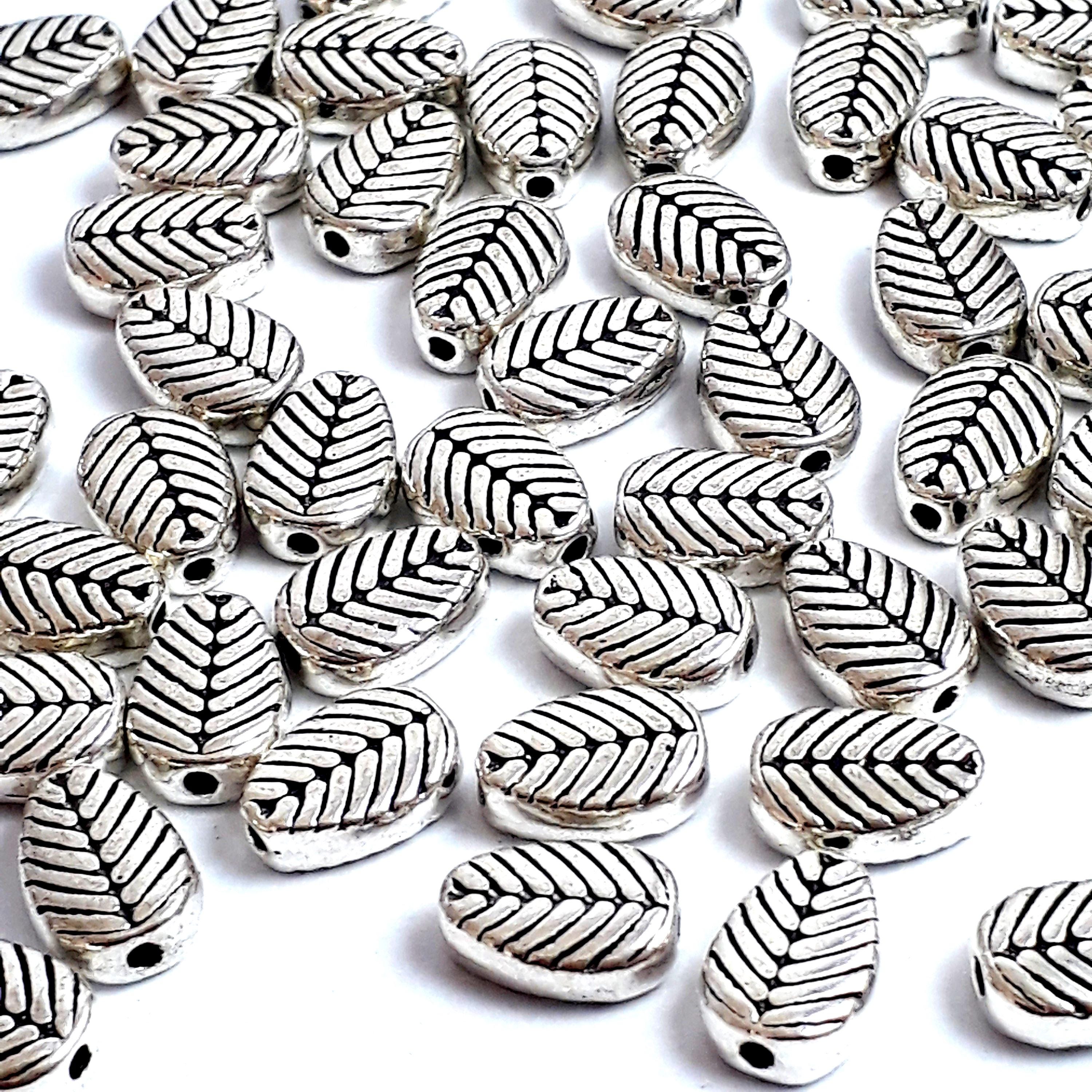 Leaf Antique Silver 8x6mm - 20pcs