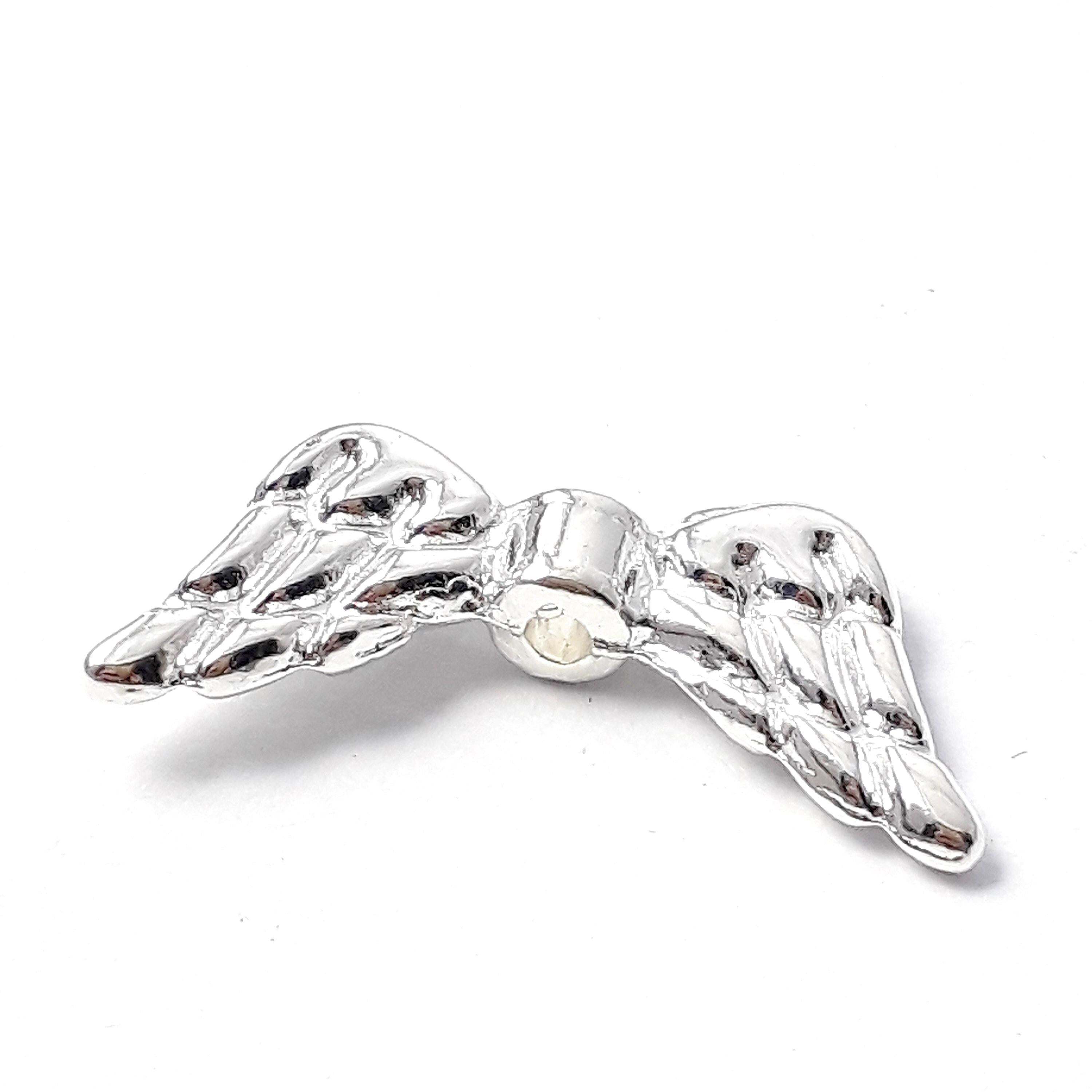 Angel Wing Silver Plated 19x8mm - 10pcs