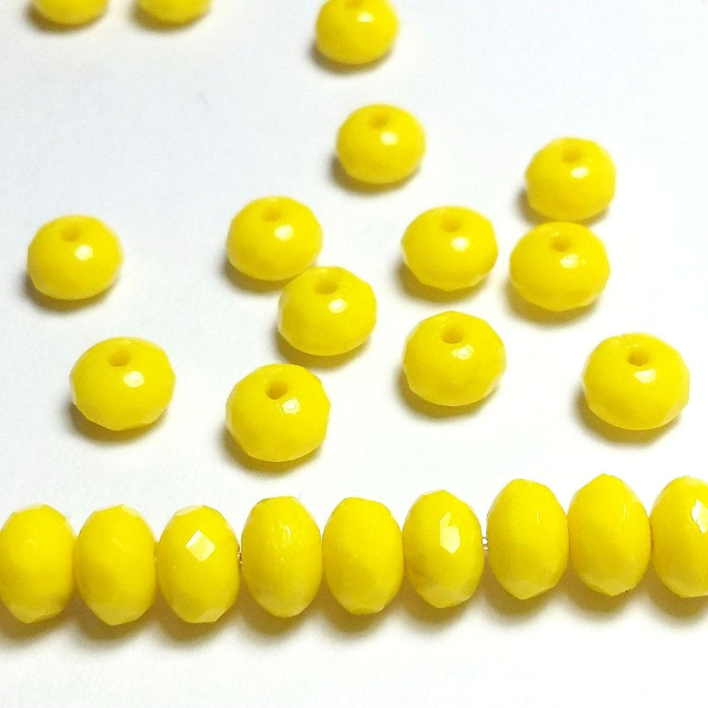 Yellow Czech Glass Faceted Rondelle 5x3mm - 40pcs
