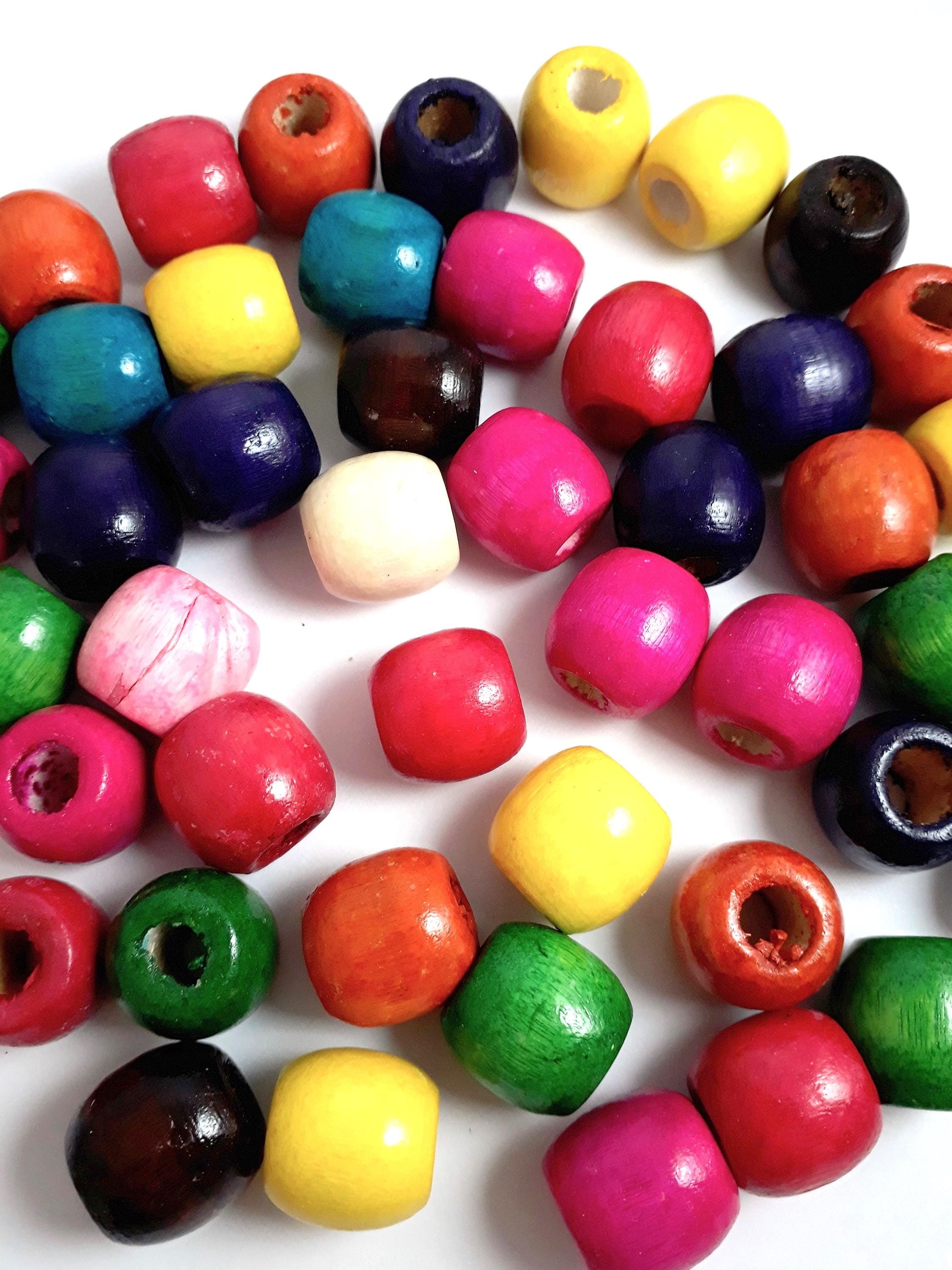 Wooden Drum Mixed Colour 17x16mm - 25pcs