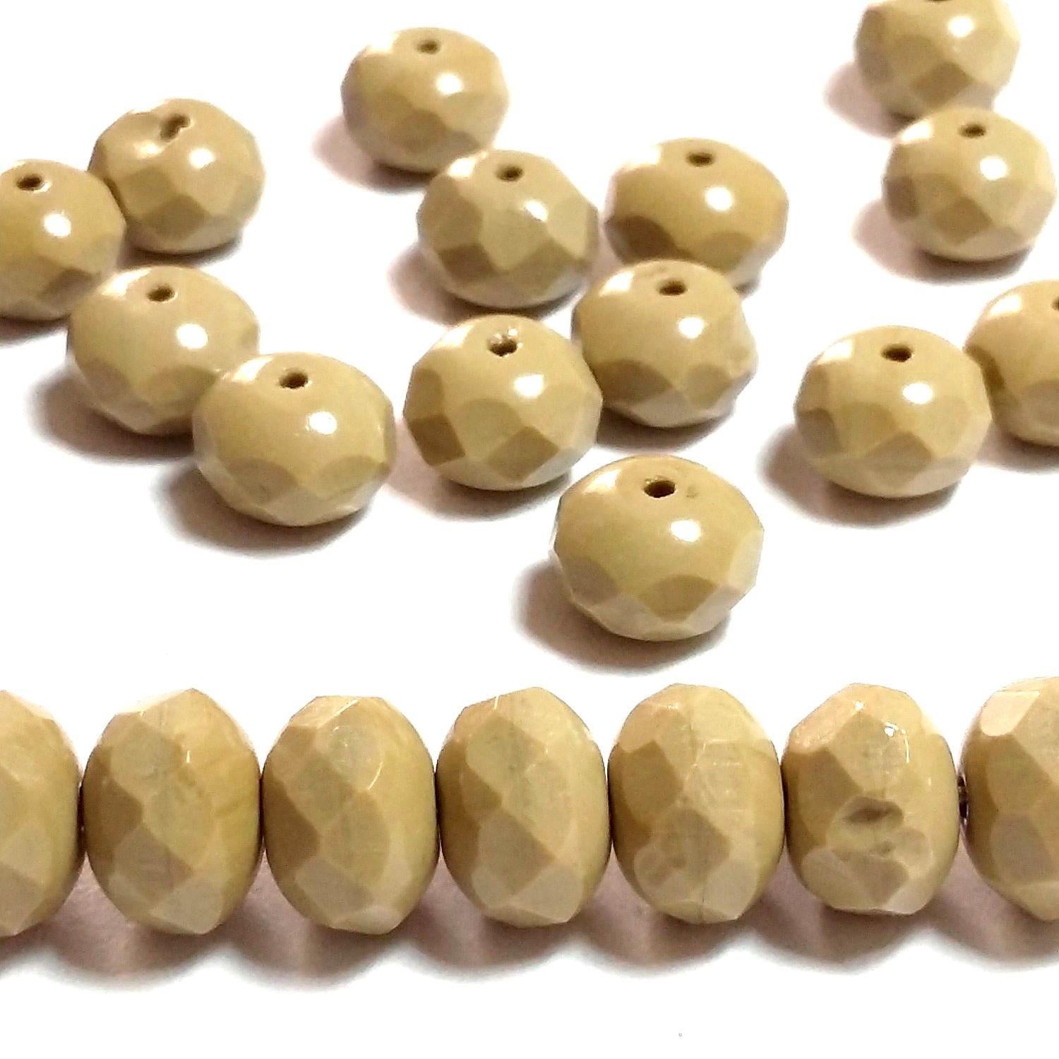 Light Brown Rondelle Czech Glass 6x8mm - 10pcs