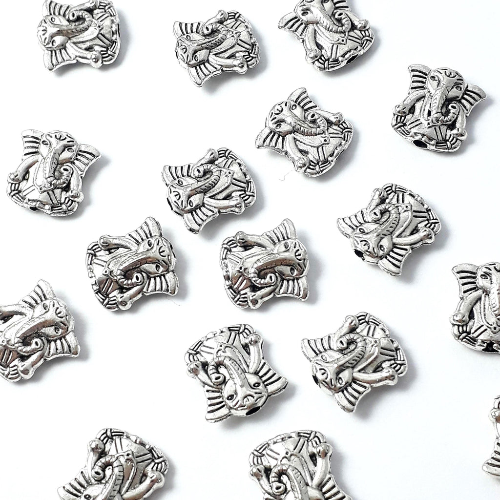 Ganesh Elephant Antique Silver 10x10mm - 20pcs