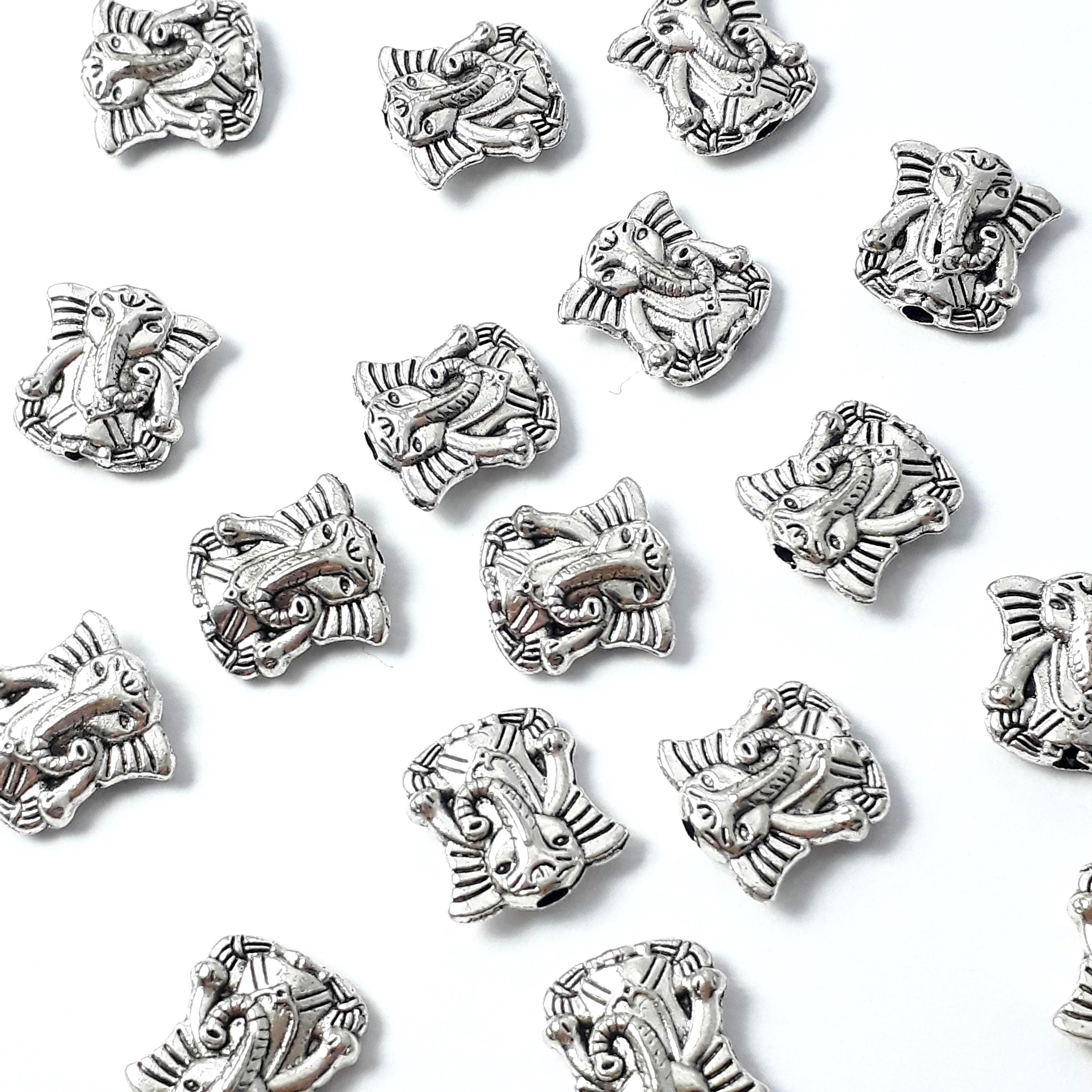 Ganesh Elephant Antique Silver 10x10mm - 20pcs