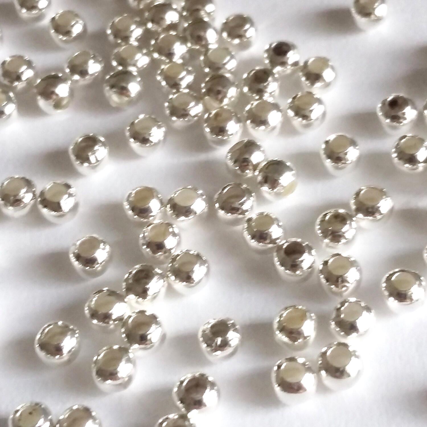 Silver Plated Small Round Hollow 3mm 12g