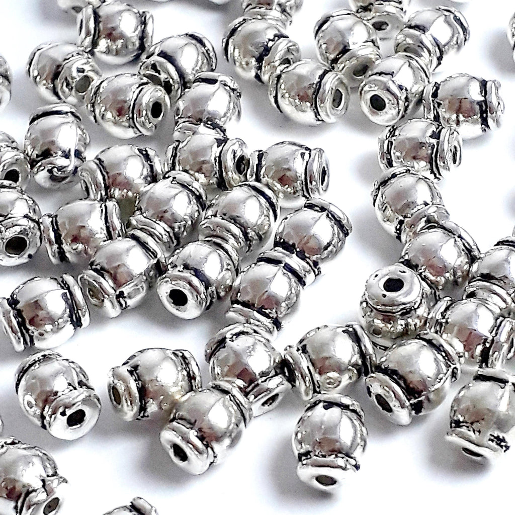 Oval Tube Antique Silver 6x5mm - 20pcs