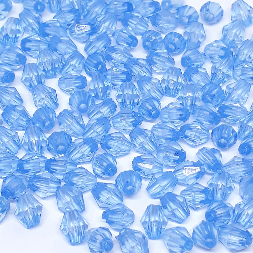 Light Blue Acrylic Faceted Bicone 6x5mm 30g