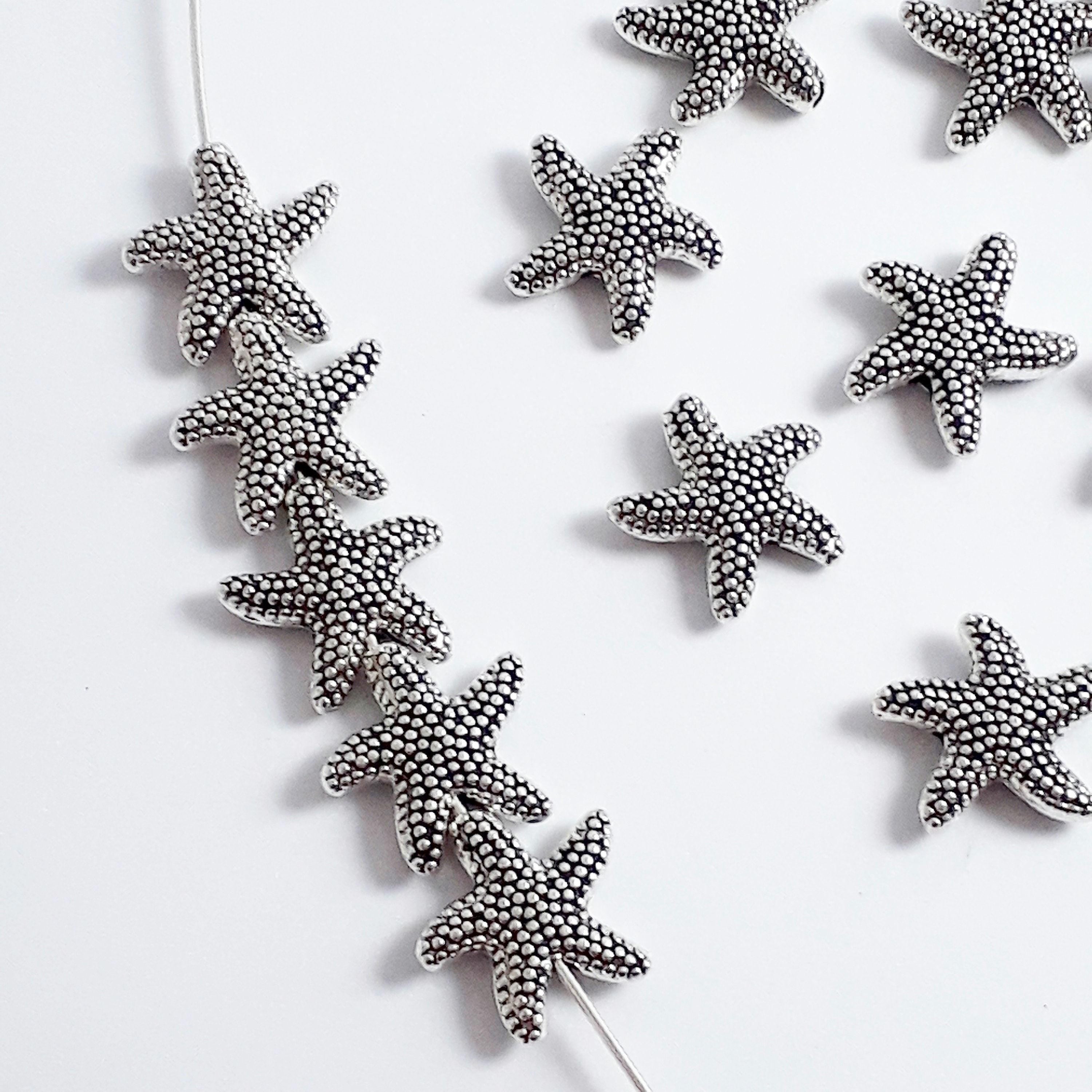 Starfish Antique Silver 14mm - 10pcs