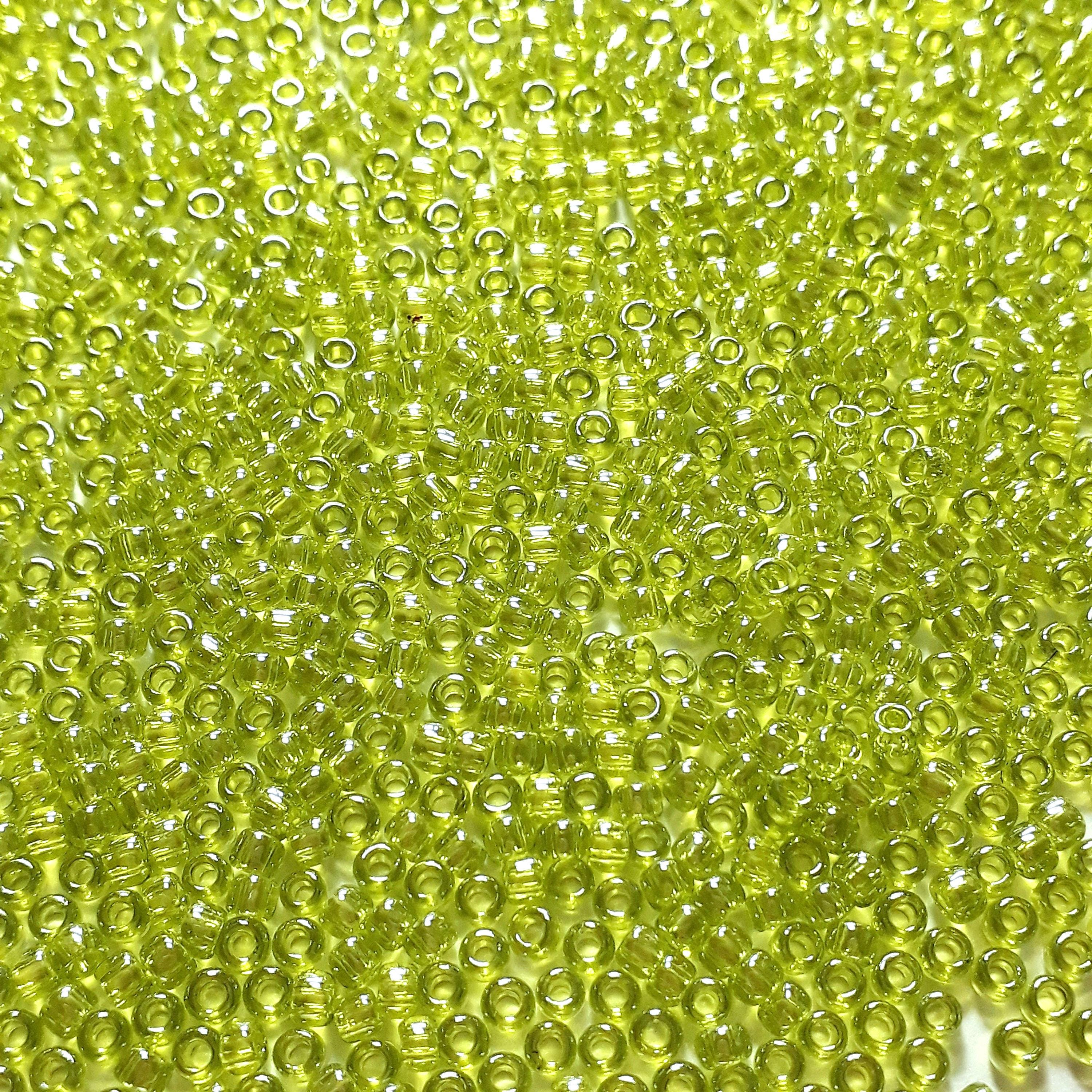 Transparent-Lustered Lime Green TOHO Seed Glass 11/0 - 10g