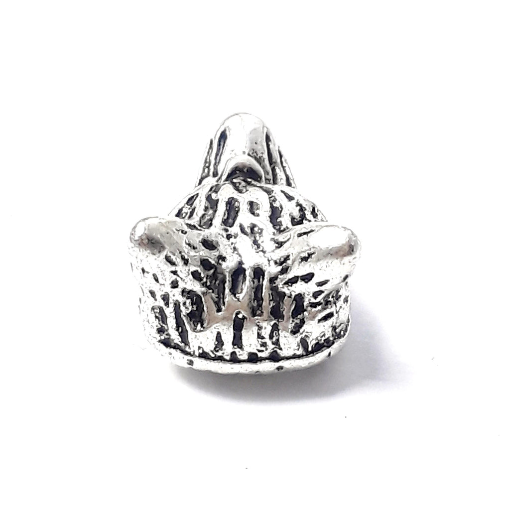 Wolf Antique Silver 12x10mm - 2pcs