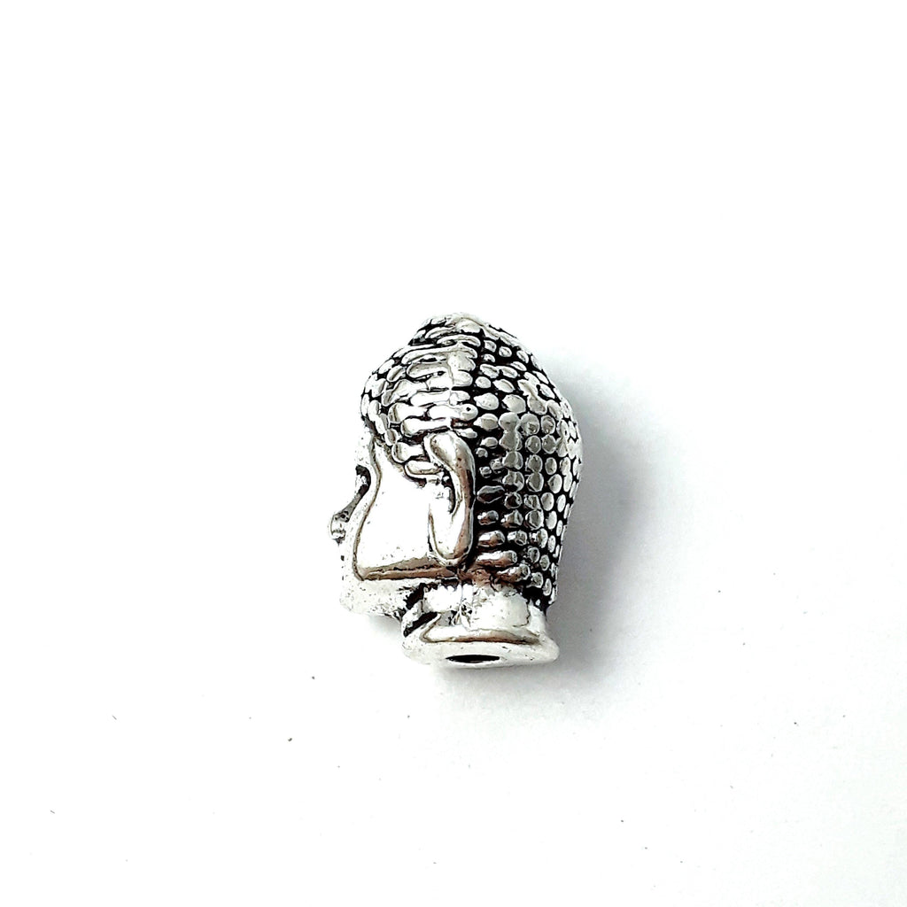Silver Buddha Head 13x8mm - 6pcs