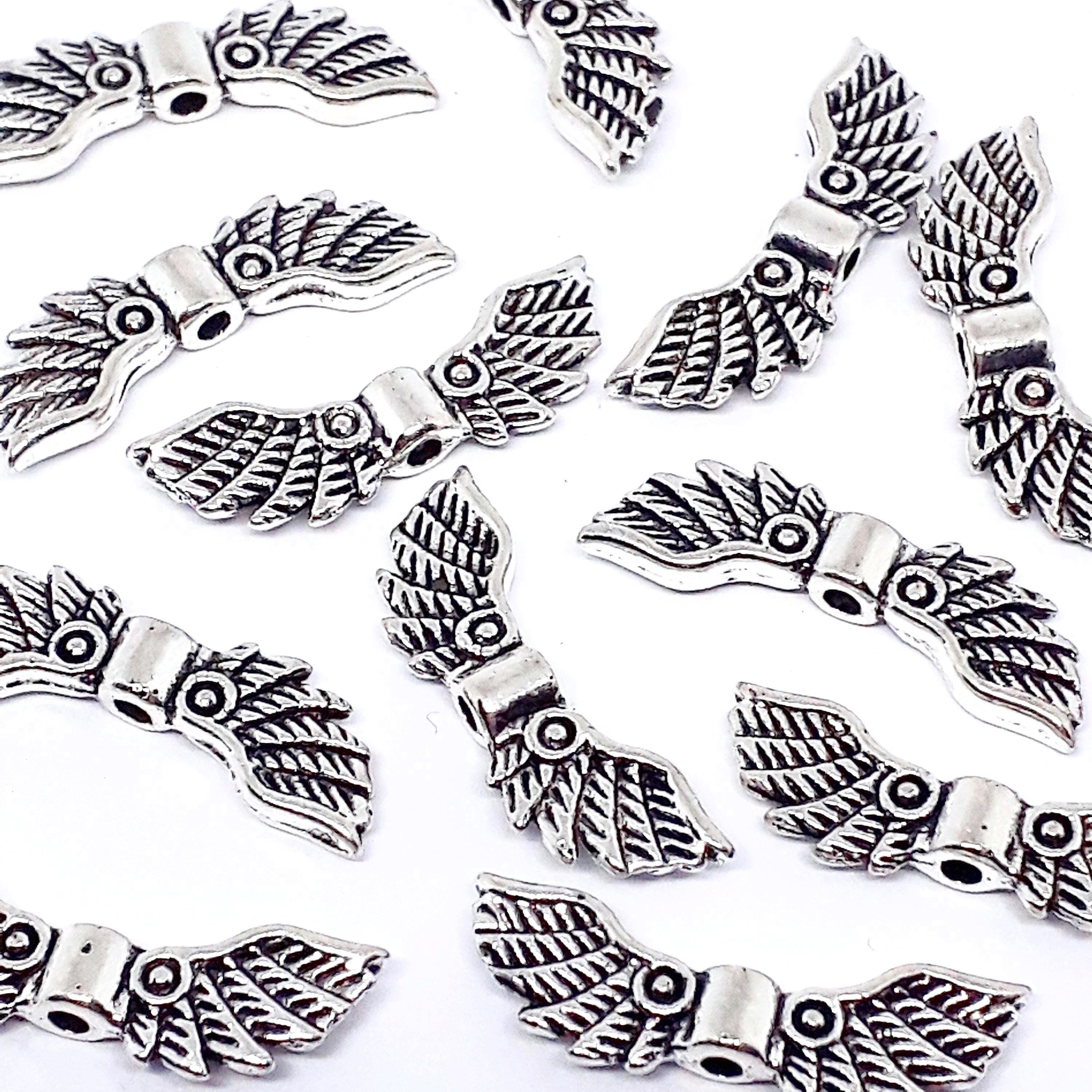 Angel Wing Antique Silver 22x7mm - 10pcs