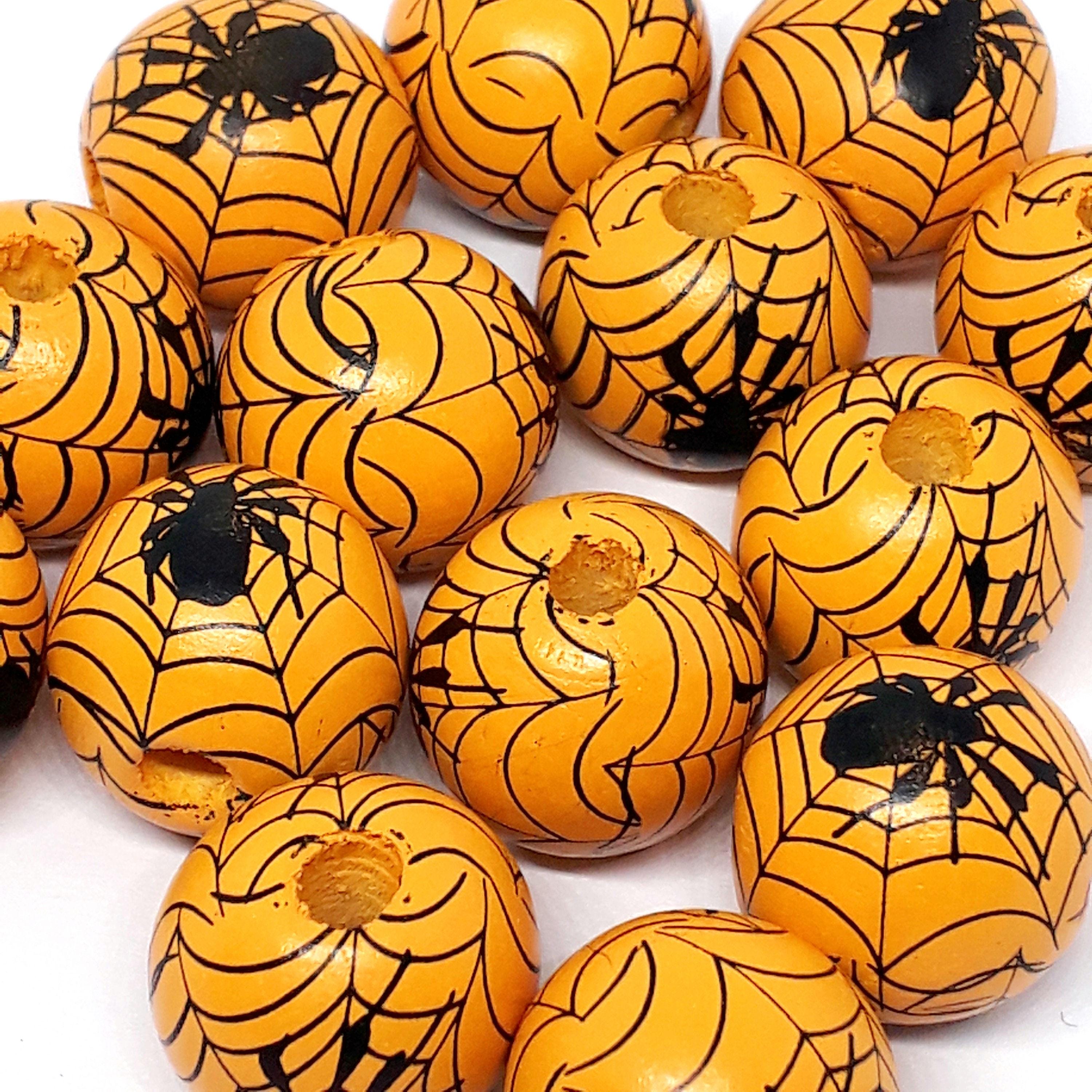 Spider Web Dark Yellow Wood 16x15mm - 5pcs