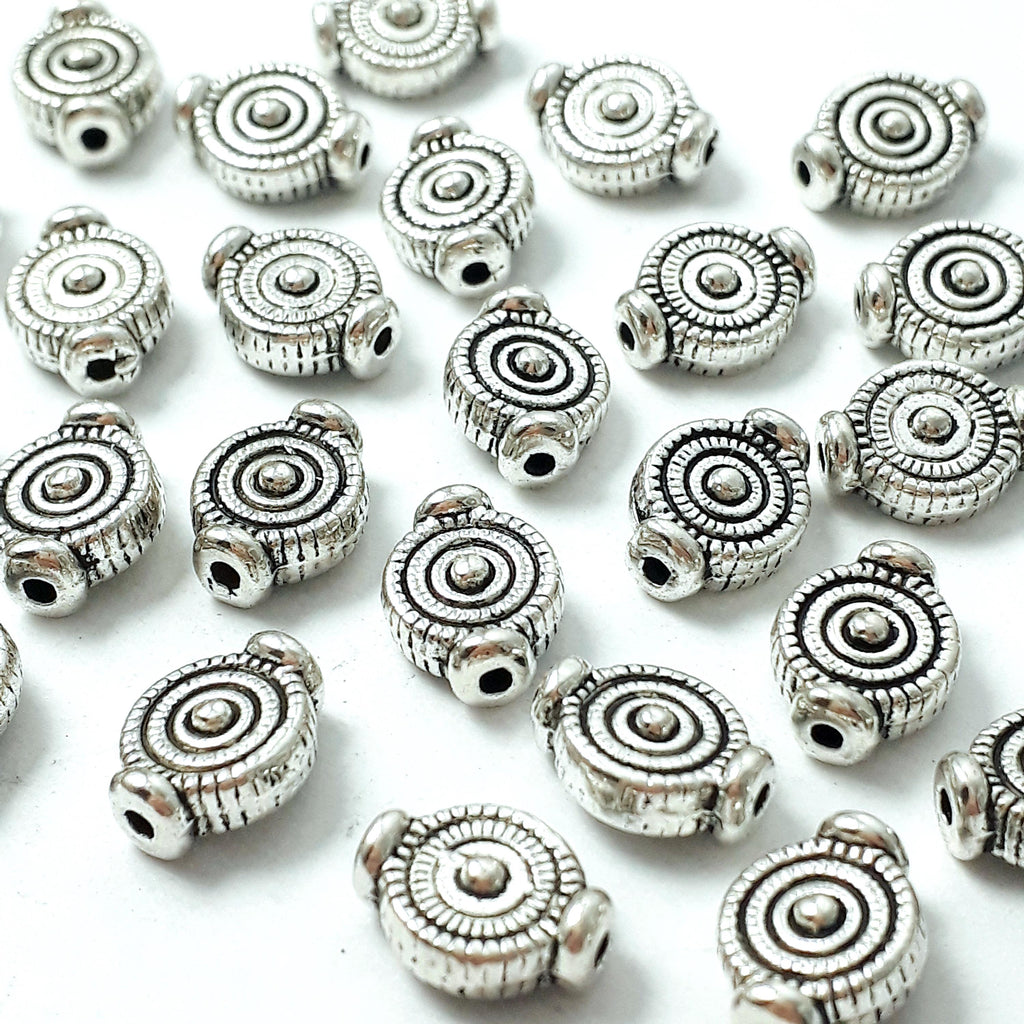Pattern Coin Antique Silver 10x7mm - 20pcs