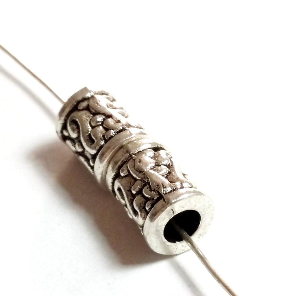 Tube Spacers Antique Silver 9x7mm - 6pcs