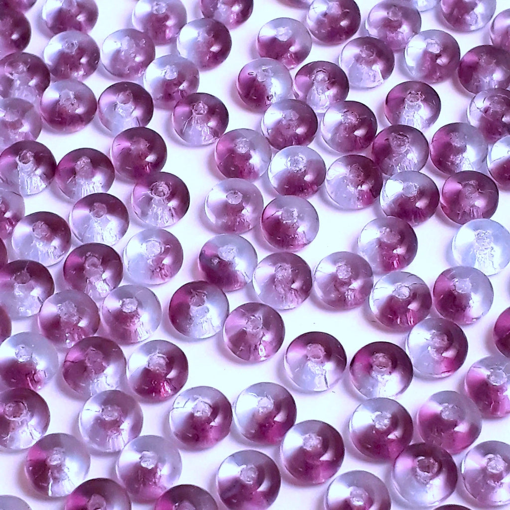 Magenta Purple Czech Glass Rondelle 4mm - 60pcs