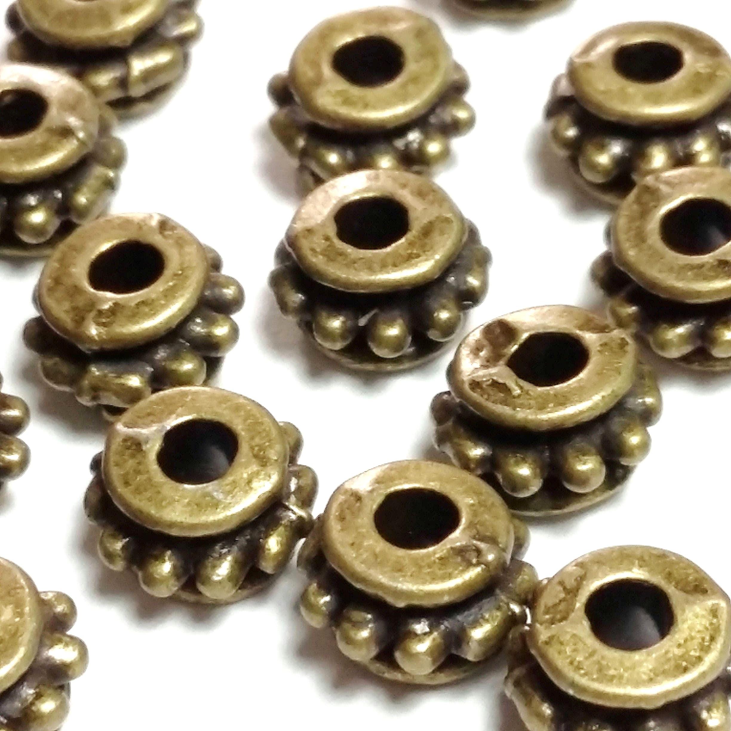 Dotted Ring Antique Bronze 7mm - 20pcs