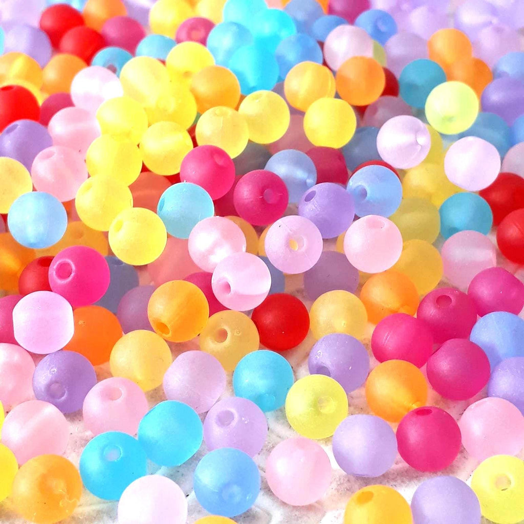 Frosted Mixed Colour Round 6mm 22.60g