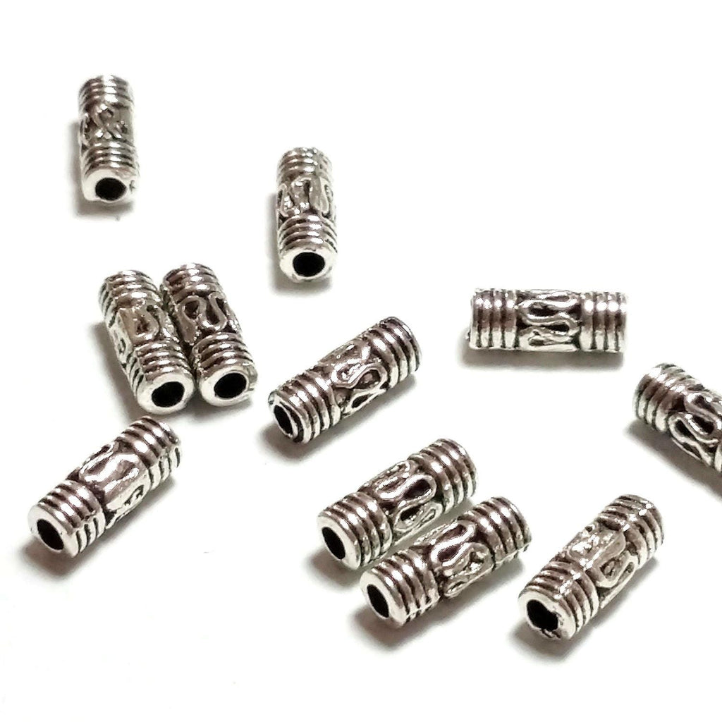 Slim Tube Antique Silver 8x3mm - 50pcs