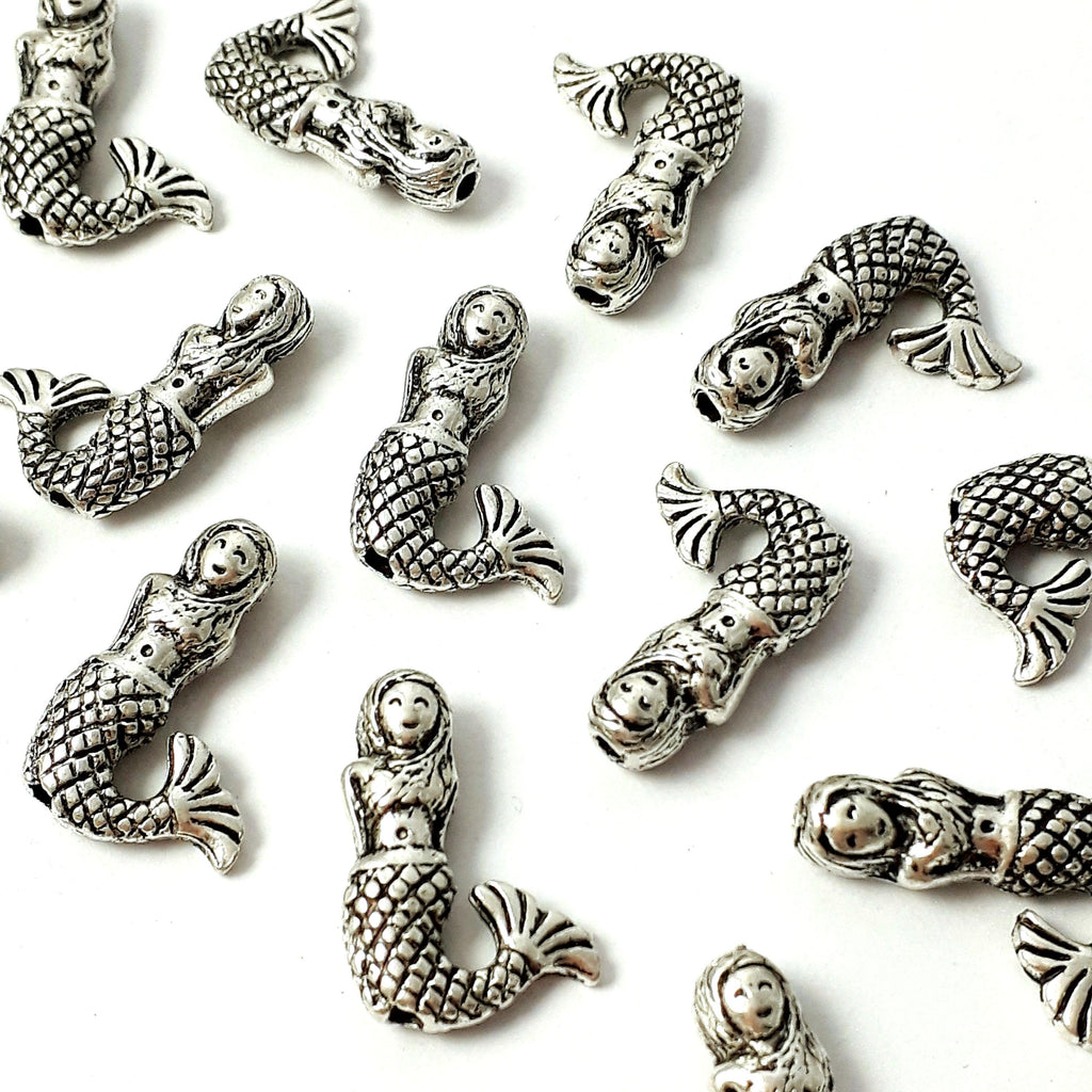6pcs Mermaid Antique Silver 17x13mm - 6pcs