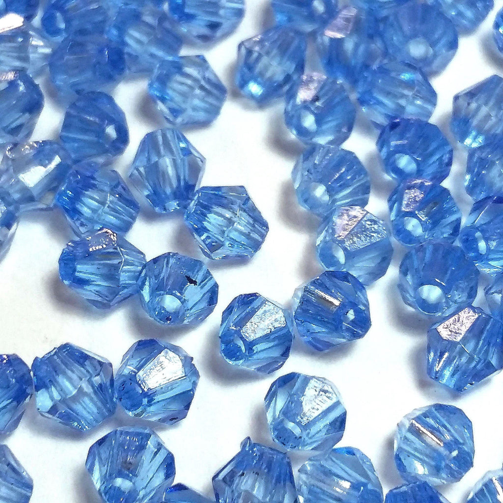 Blue Acrylic Faceted Bicone 4mm 13g