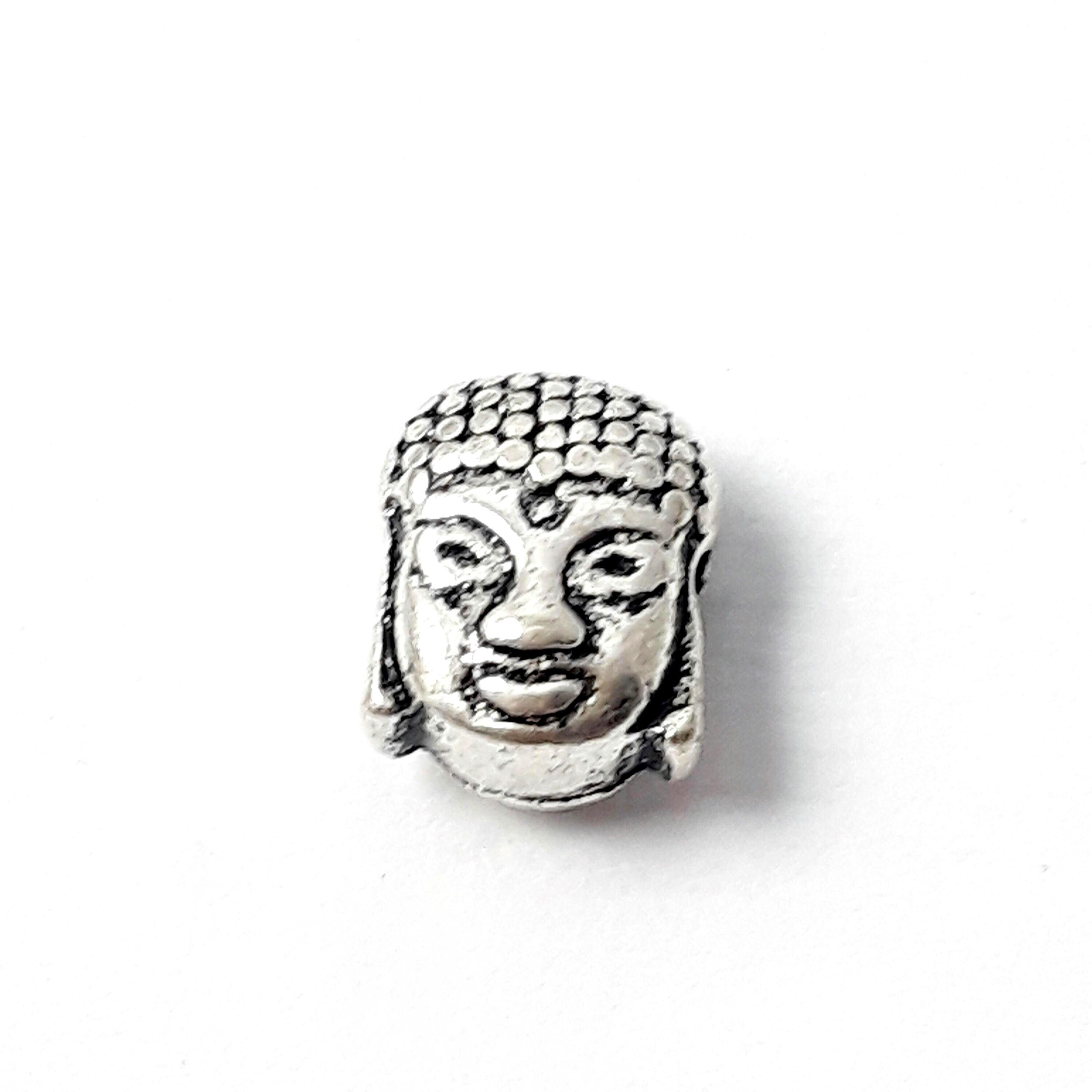 Buddha Head Antique Silver 7x5mm - 10pcs