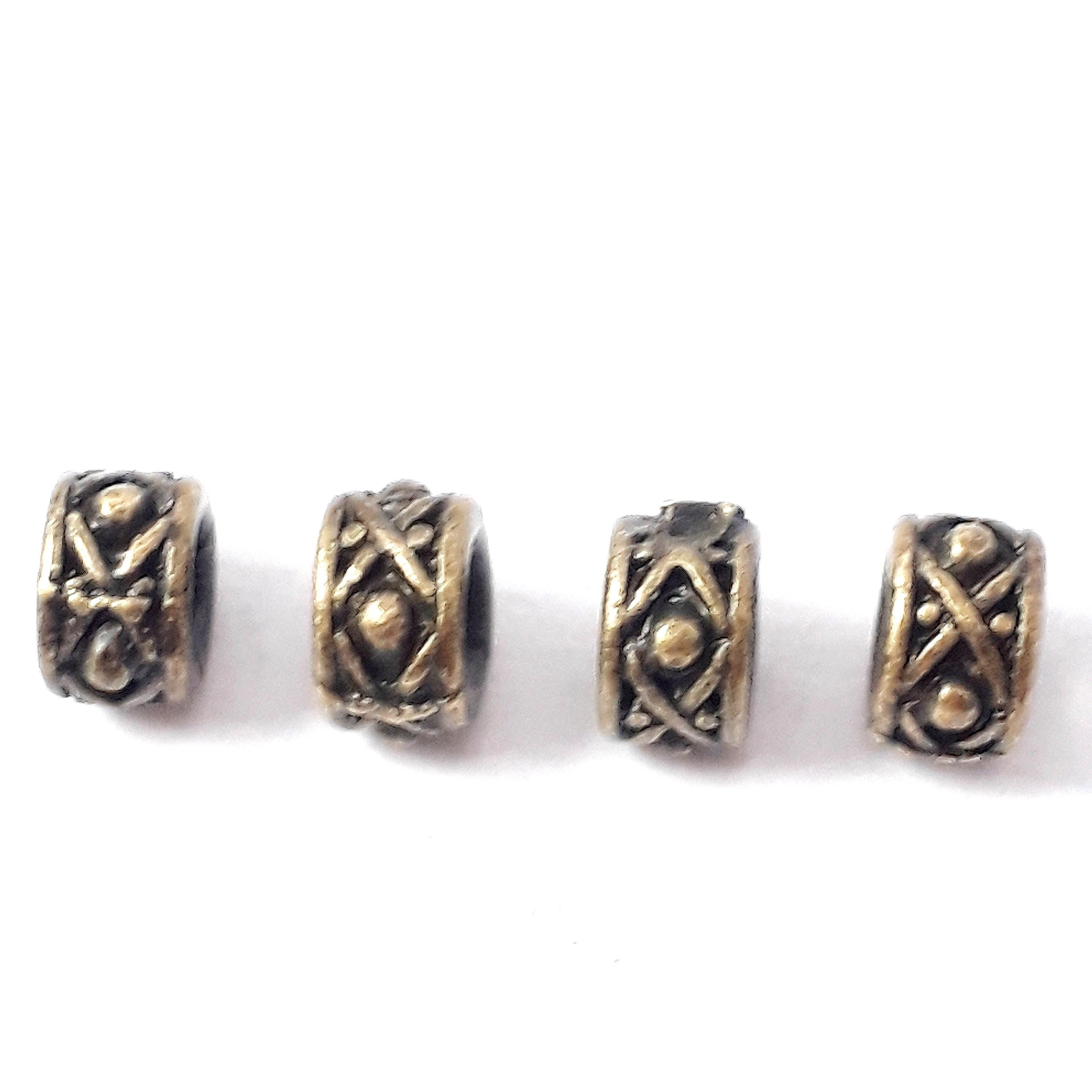 Pattern Ring Antique Bronze 8x5mm - 6pcs