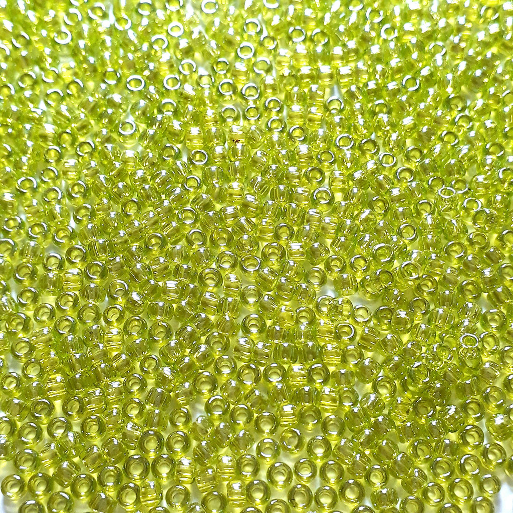 Transparent-Lustered Lime Green TOHO Seed Glass 11/0 - 10g
