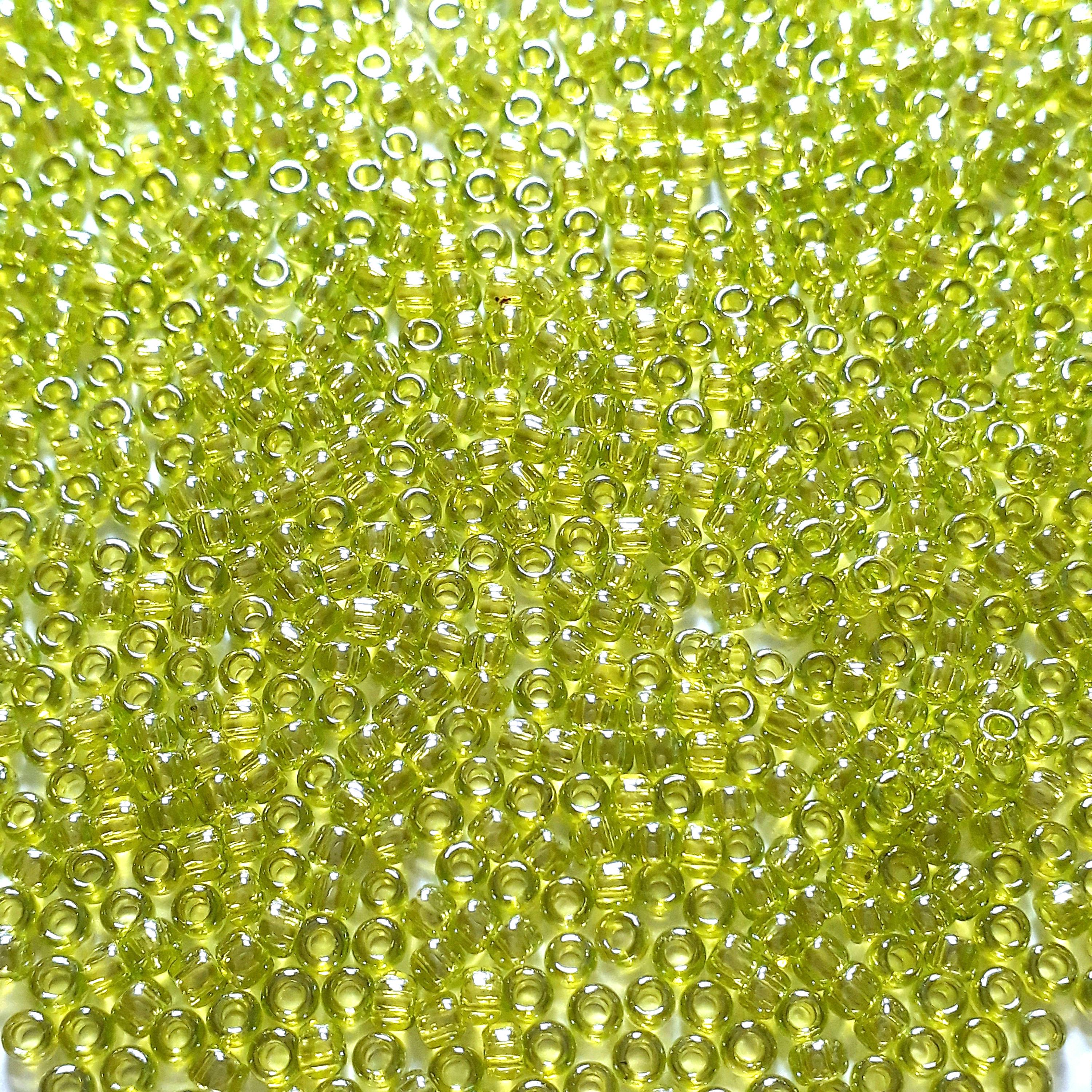 Transparent-Lustered Lime Green TOHO Seed Glass 11/0 - 10g