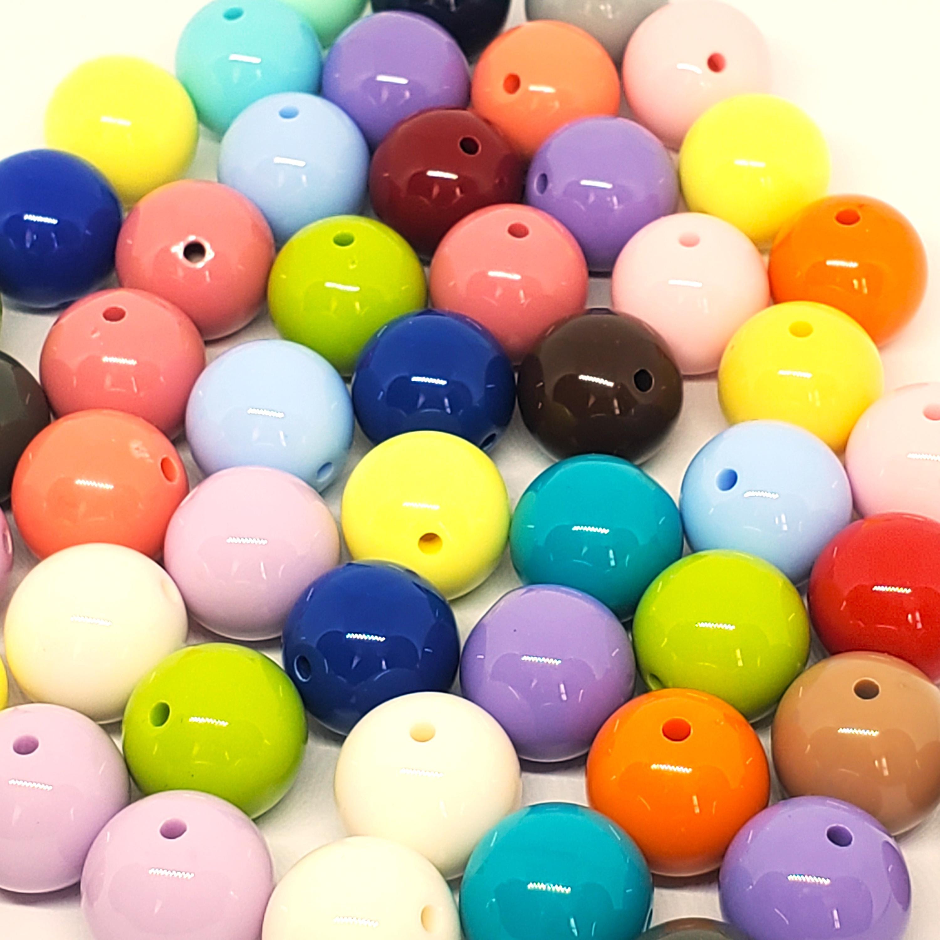 Acrylic Round Mixed Colour 14mm - 25pcs