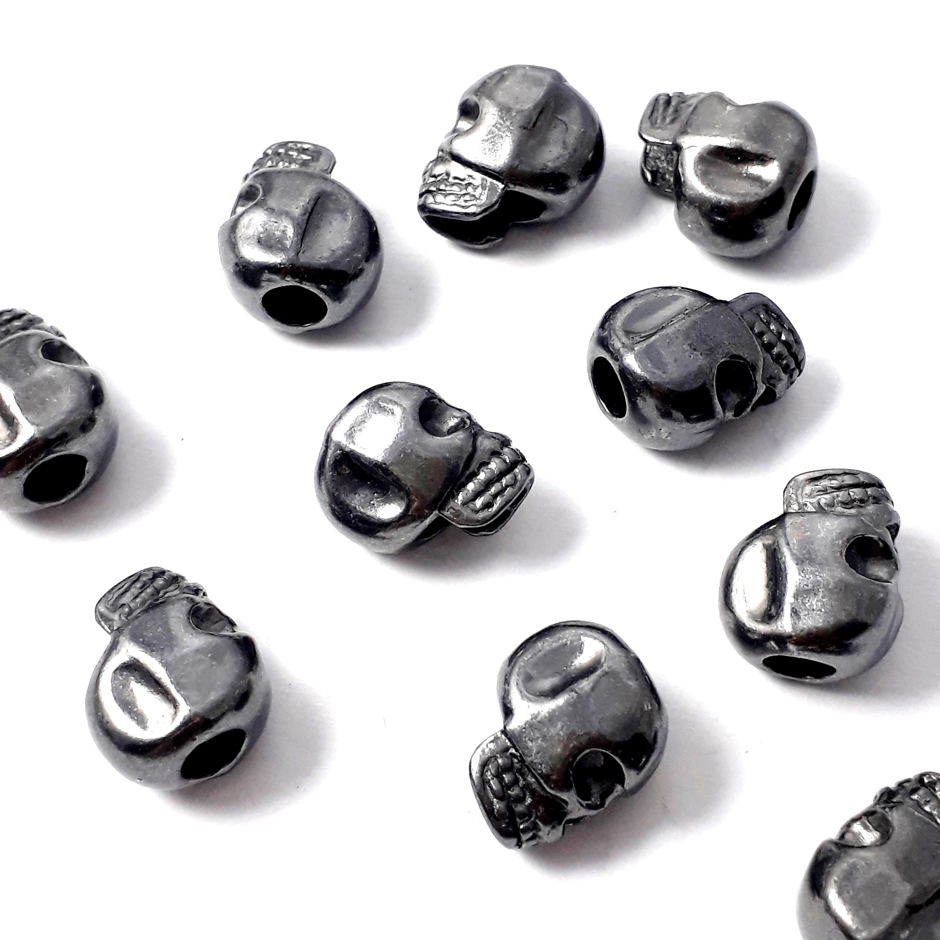 Gunmetal Plated Skull 12x8mm - 6pcs